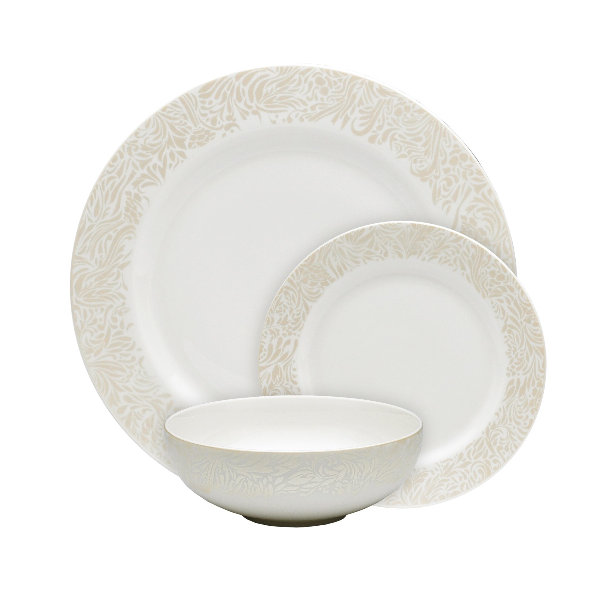 Product photograph of Monsoon Lucille Gold 12 Piece Tableware Set from Denby Retail Ltd