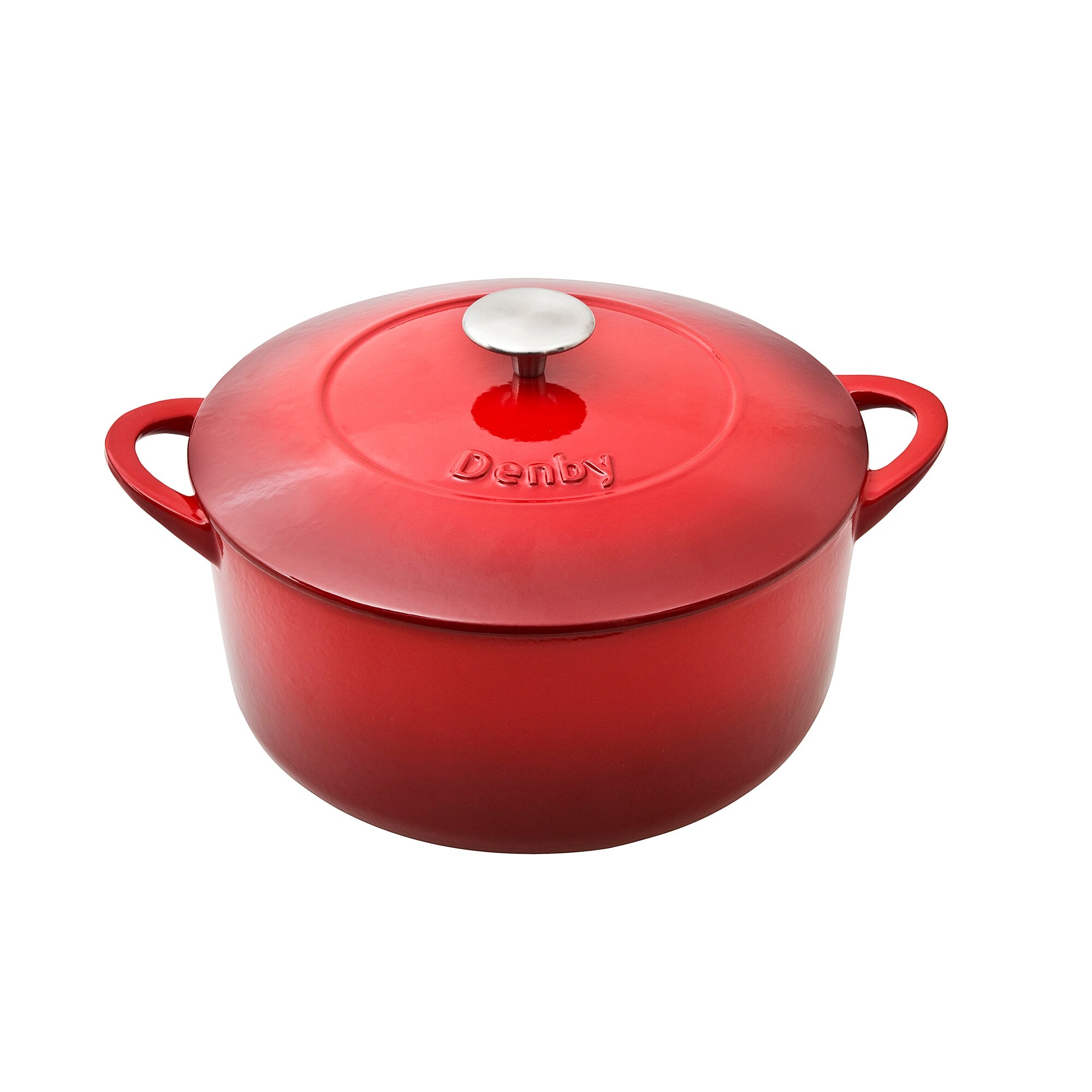 Product photograph of Denby Pomegranate Cast Iron 26cm Round Casserole from Denby Retail Ltd
