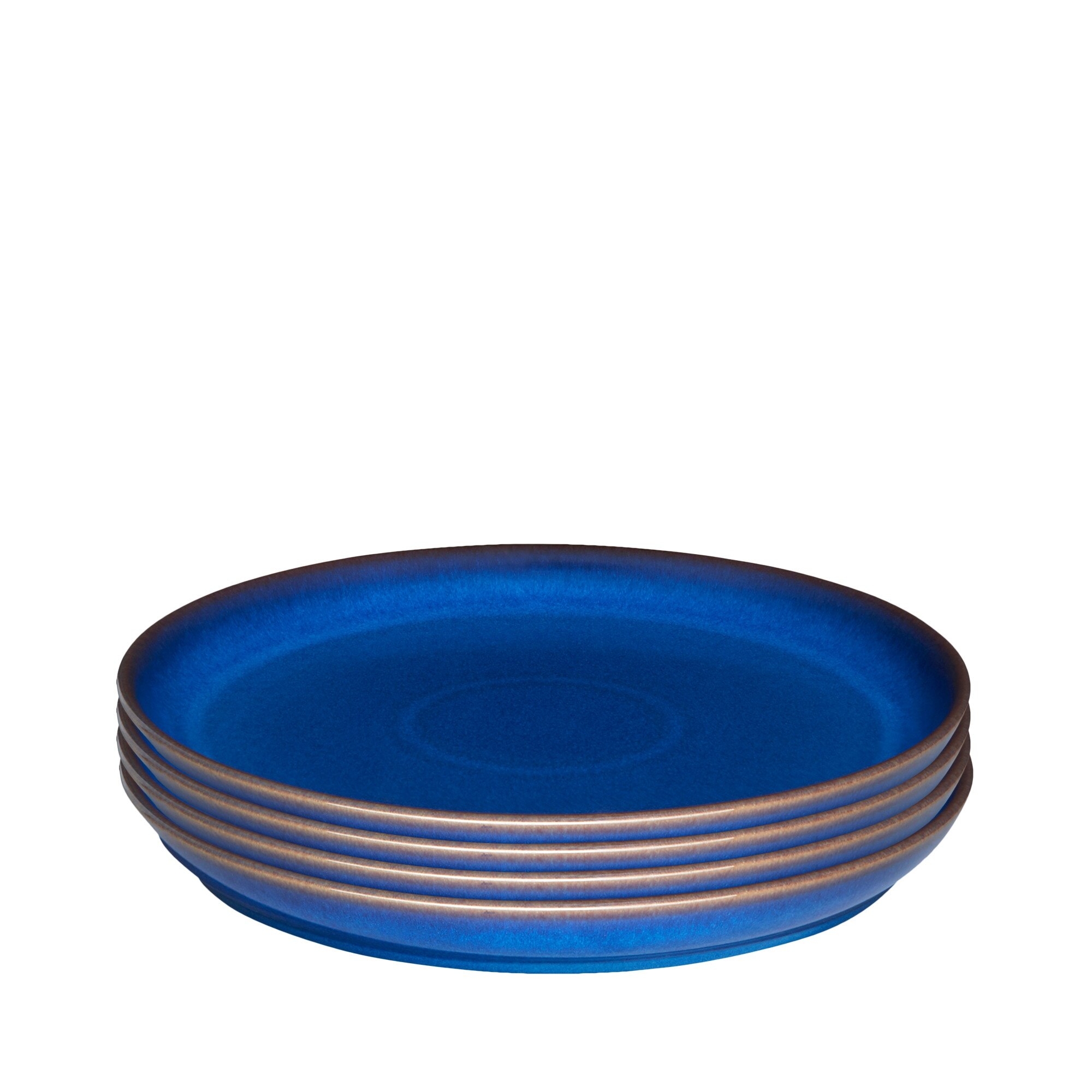 Product photograph of Imperial Blue Set Of 4 Coupe Dinner Plates from Denby Retail Ltd
