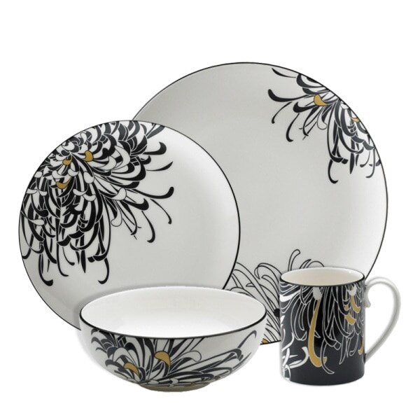 Product photograph of Monsoon Chrysanthemum 4 Piece Tableware Set from Denby Retail Ltd
