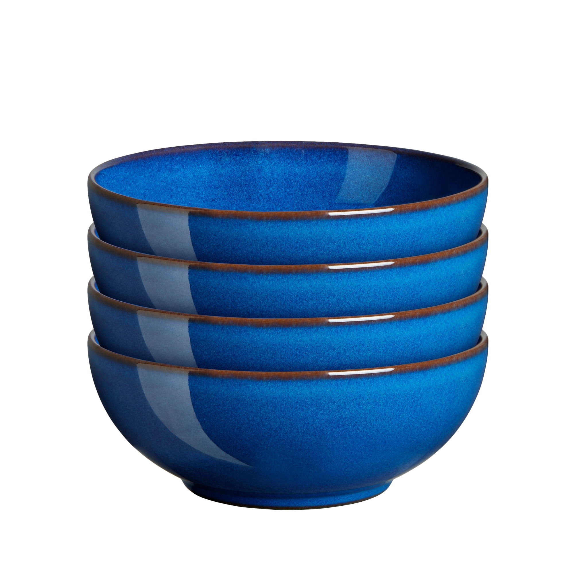 Product photograph of Imperial Blue Set Of 4 Coupe Cereal Bowls from Denby Retail Ltd