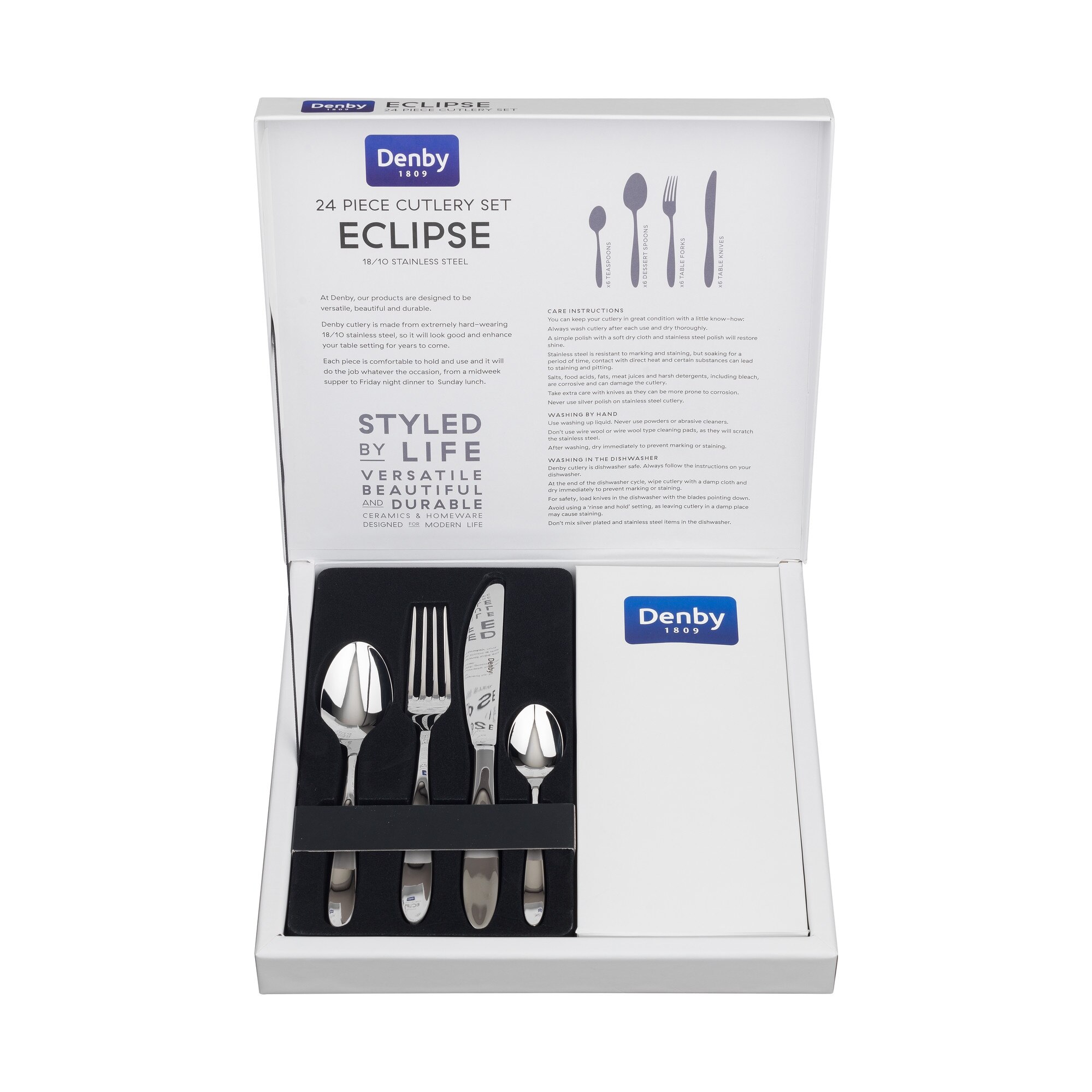 Product photograph of Eclipse 24 Piece Cutlery Set In Gift Box from Denby Retail Ltd