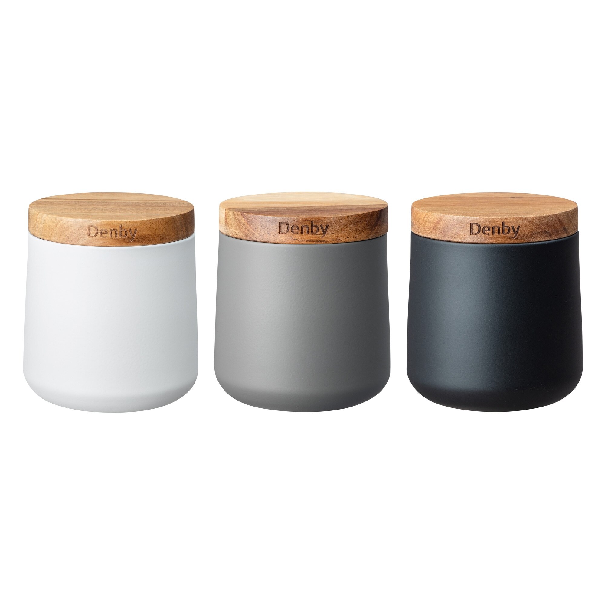 Product photograph of Denby Set Of 3 Mixed Storage Canisters from Denby Retail Ltd