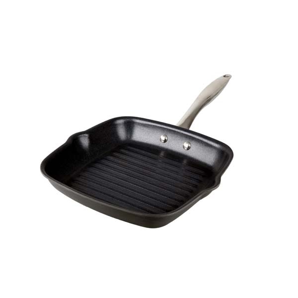 Product photograph of Anodised Square Grill Pan 24cm X 24cm Dishwasher Safe from Denby Retail Ltd