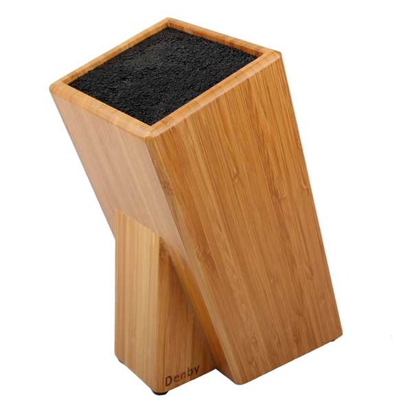 Product photograph of Bamboo Bristle Knife Block 12x12cm from Denby Retail Ltd