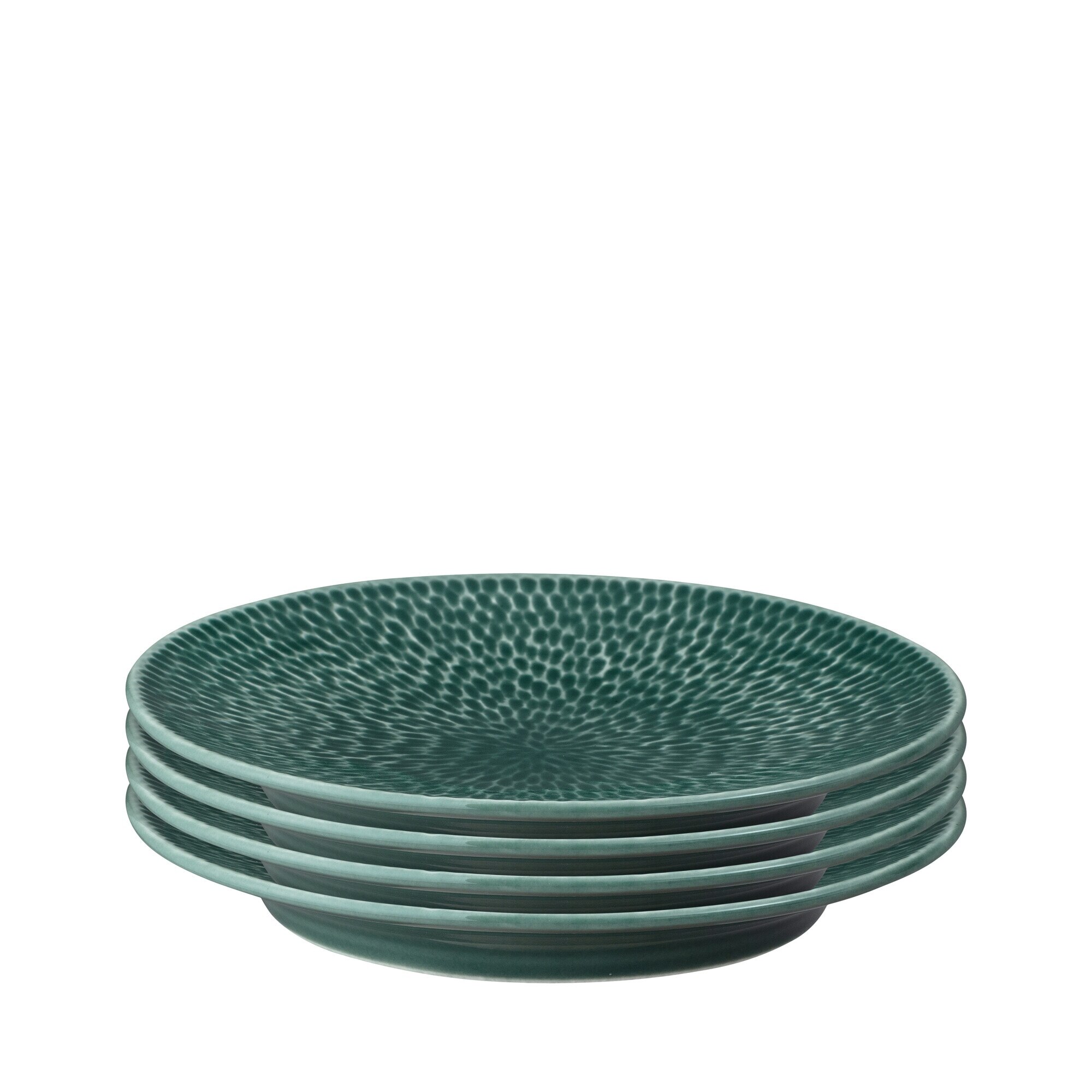 Product photograph of Porcelain Carve Green Small Plate Set Of 4 from Denby Retail Ltd