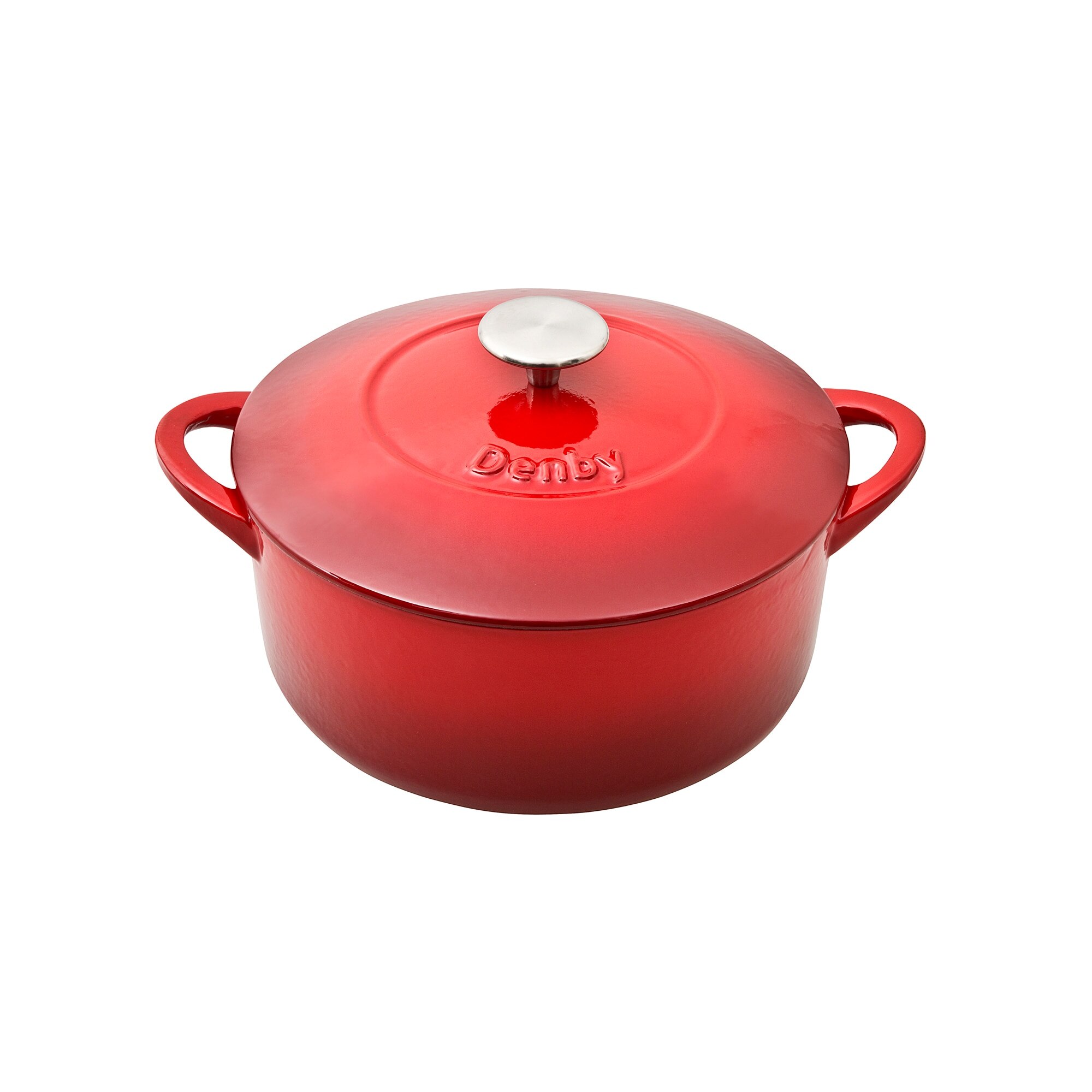 Product photograph of Denby Pomegranate Cast Iron 24cm Round Casserole from Denby Retail Ltd