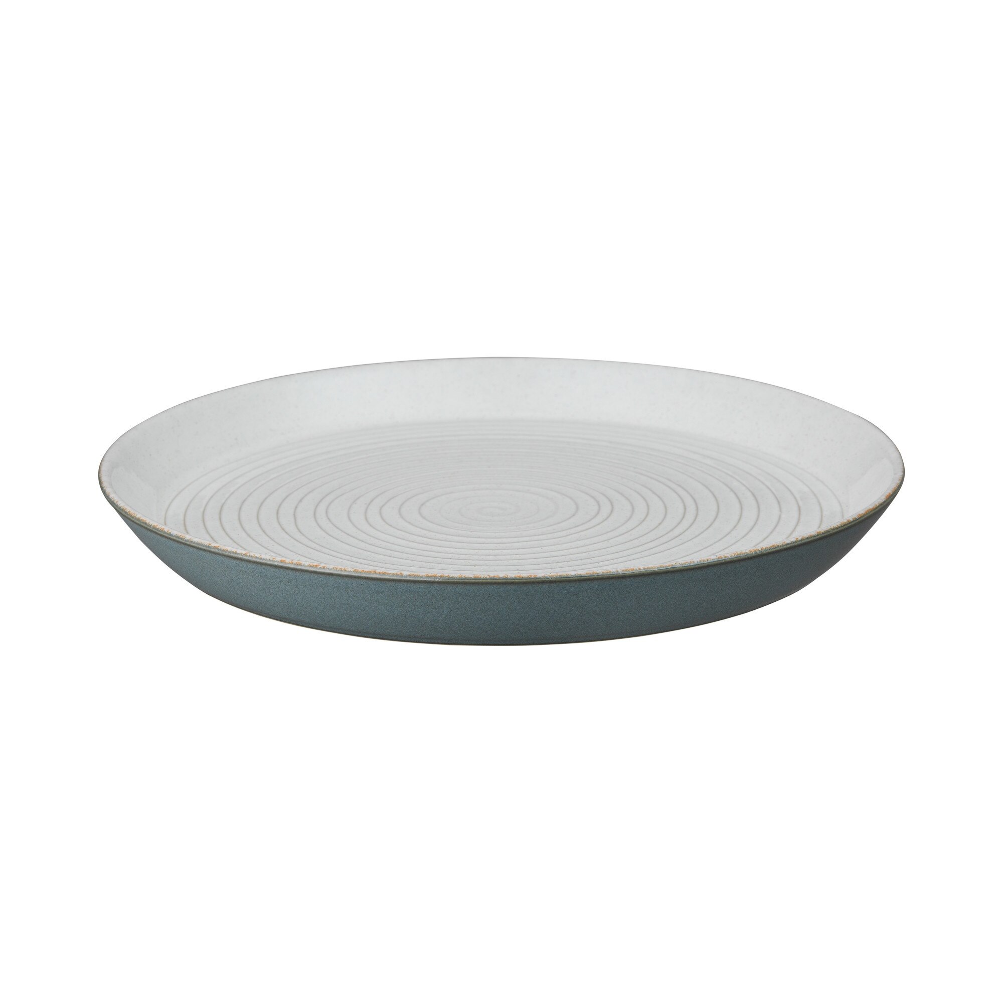 Product photograph of Impression Charcoal Blue Spiral Dinner Plate Seconds from Denby Retail Ltd