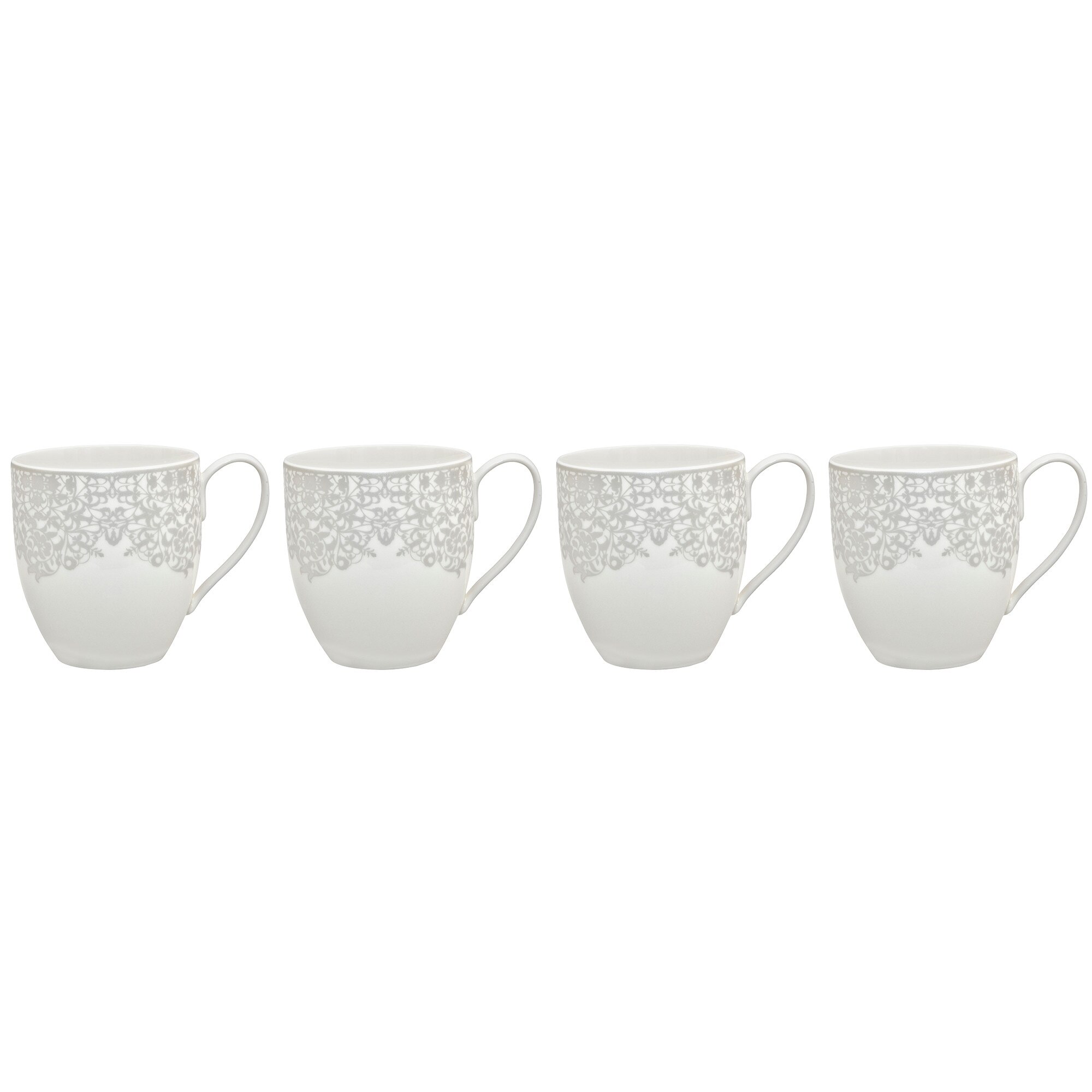 Product photograph of Monsoon Filigree Silver Large Mug Set Of 4 from Denby Retail Ltd