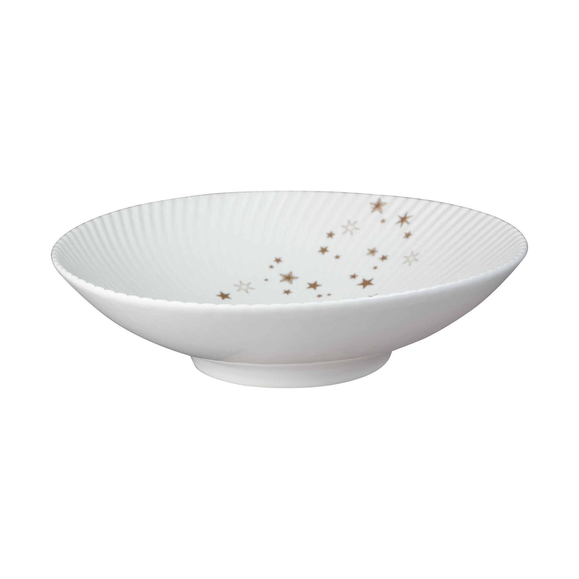 Product photograph of Porcelain Arc White Stars Pasta Bowl from Denby Retail Ltd