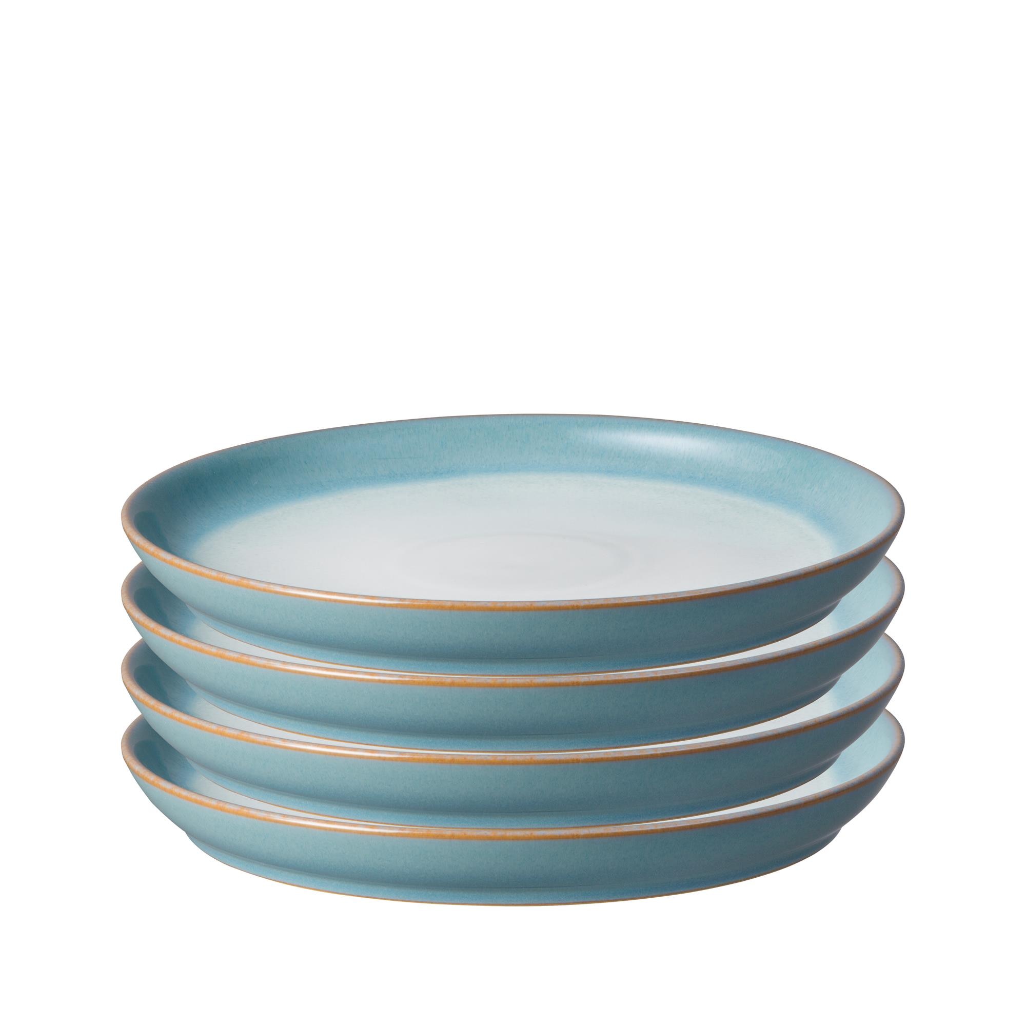 Product photograph of Azure Haze Set Of 4 Coupe Dinner Plates from Denby Retail Ltd