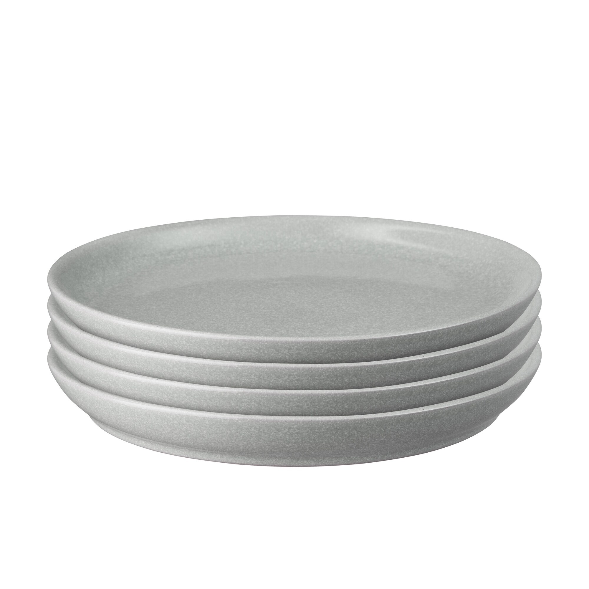 Product photograph of Elements Light Grey Set Of 4 Coupe Dinner Plates from Denby Retail Ltd