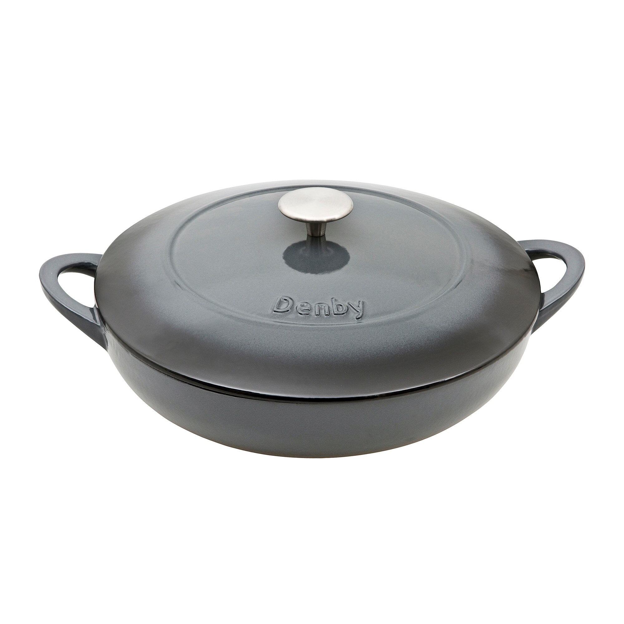Product photograph of Denby Halo Cast Iron 30cm Shallow Casserole from Denby Retail Ltd