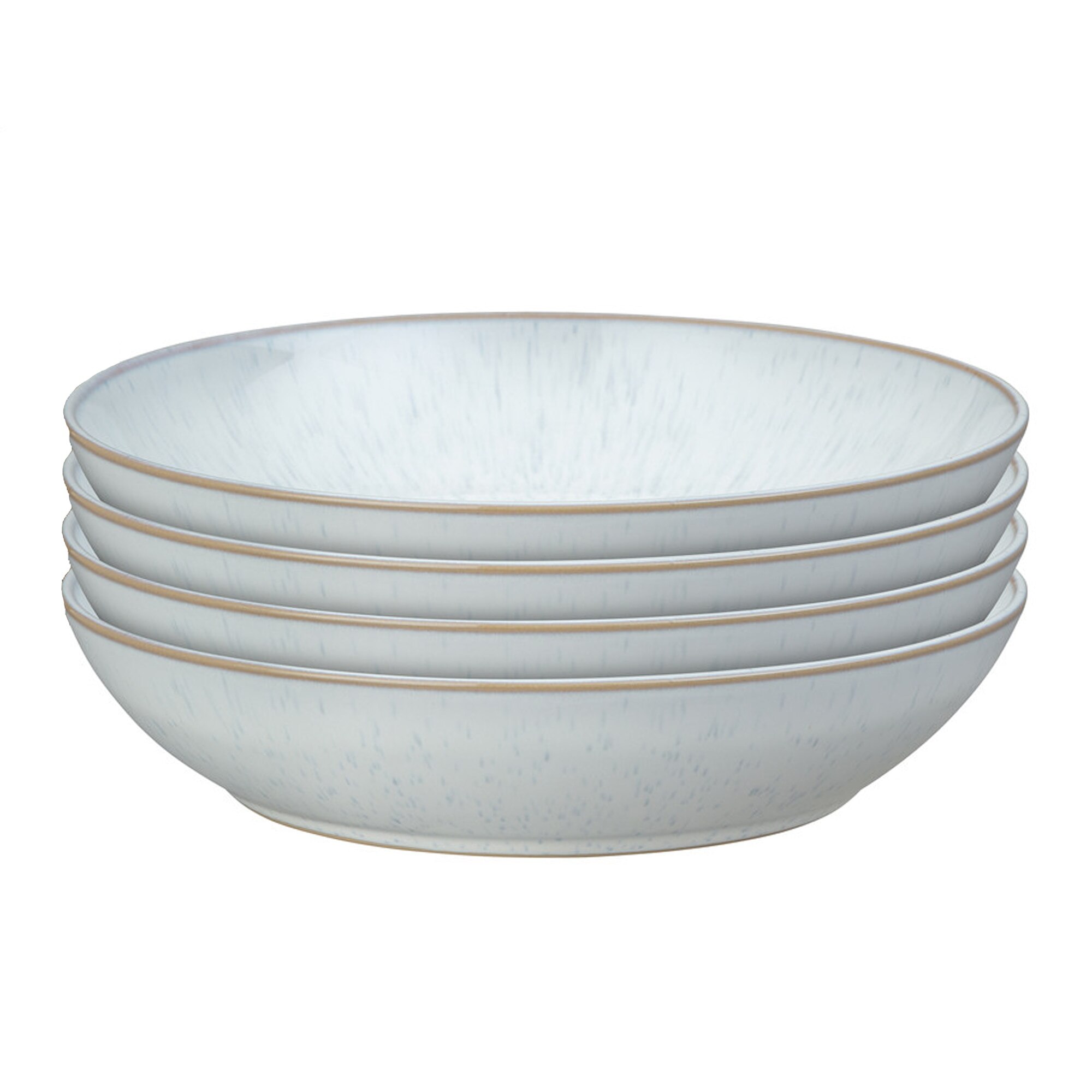 Product photograph of White Speckle 4 Pc Pasta Bowl Set from Denby Retail Ltd