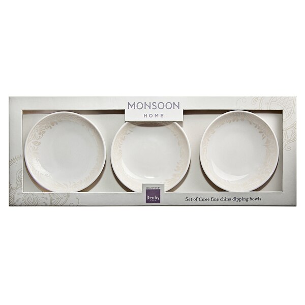 Monsoon Lucille Gold Set Of 3 Dipping Bowls