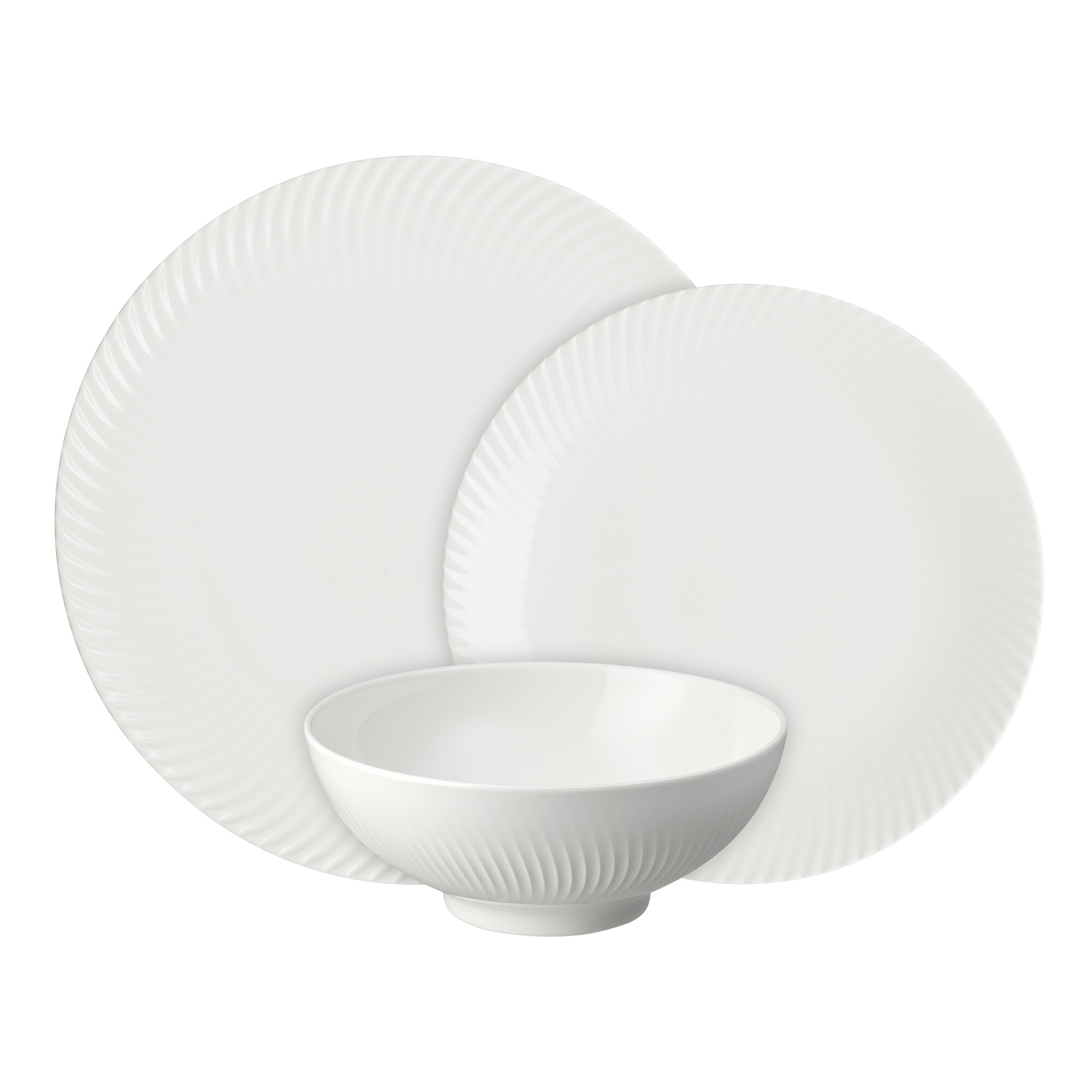 Product photograph of Porcelain Arc White 12 Piece Tableware Set from Denby Retail Ltd