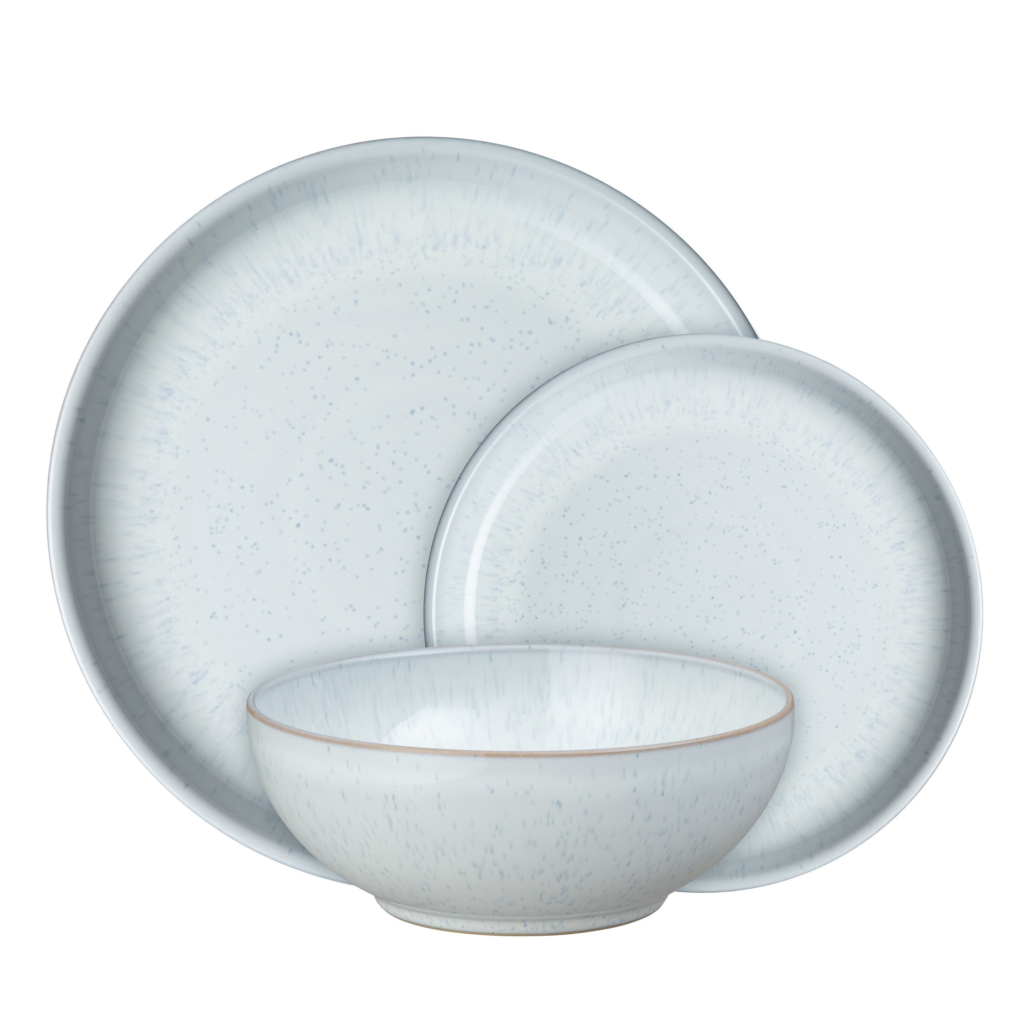 Product photograph of White Speckle 12 Piece Tableware Set from Denby Retail Ltd
