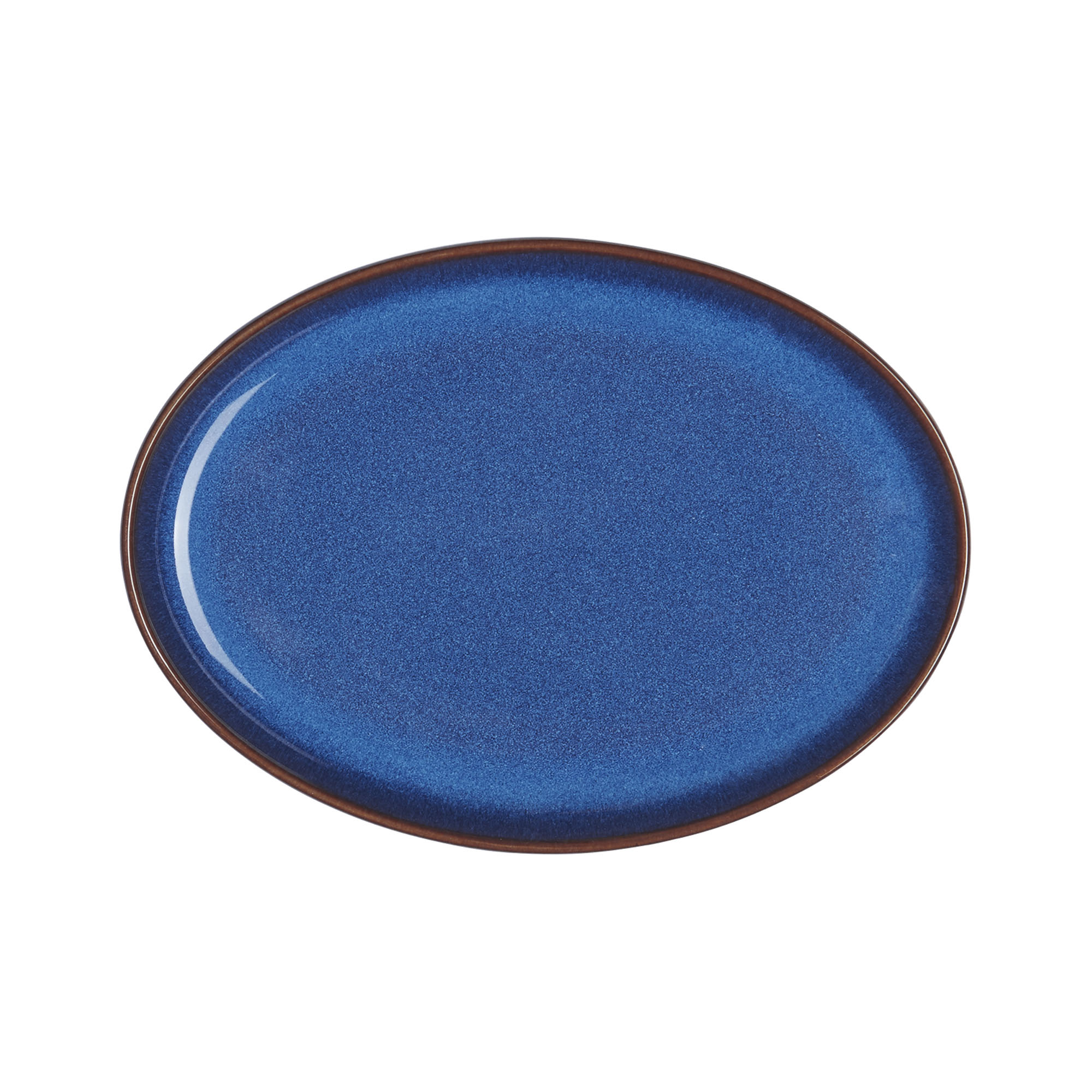 Product photograph of Imperial Blue Small Oval Tray Seconds from Denby Retail Ltd