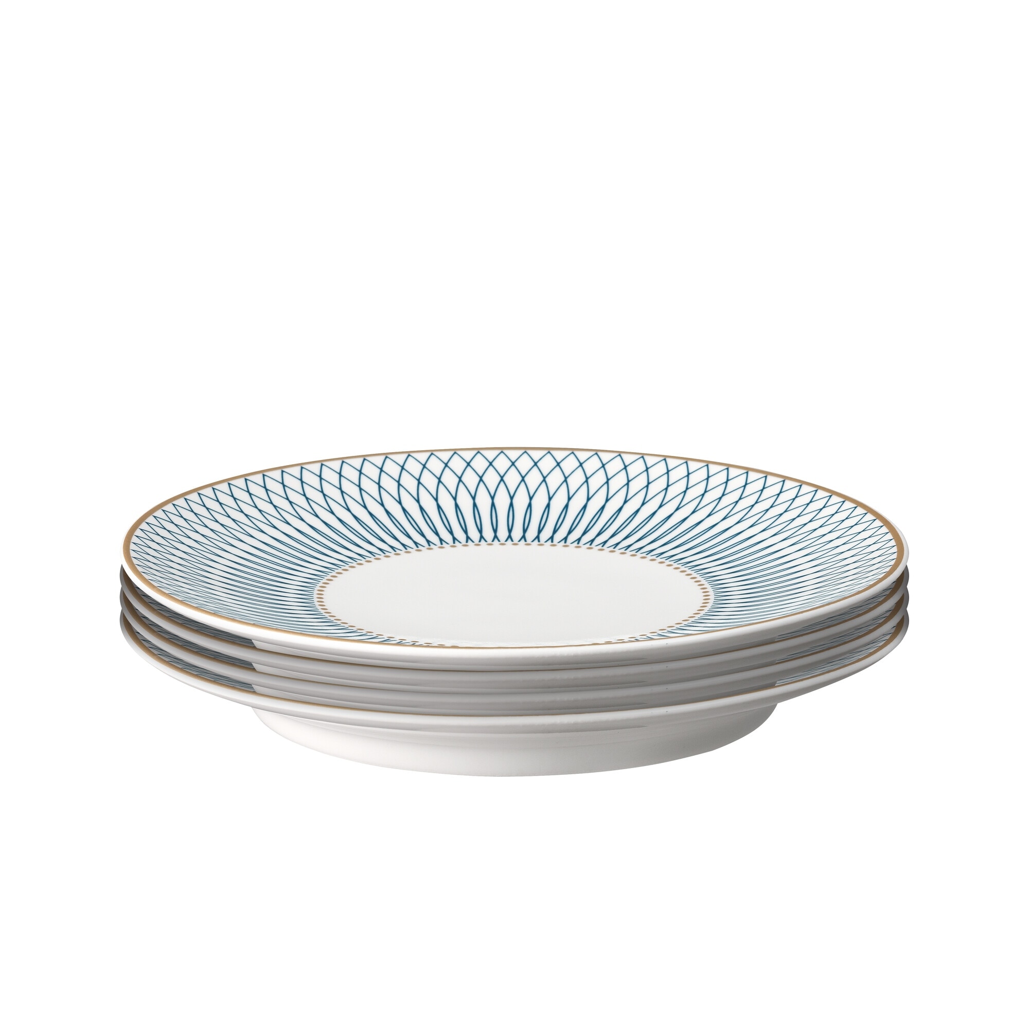 Product photograph of Porcelain Modern Deco Set Of 4 Medium Plates from Denby Retail Ltd
