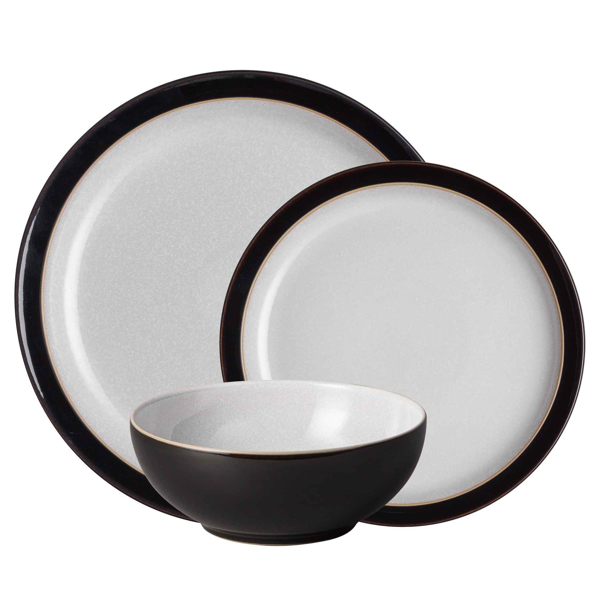 Product photograph of Elements Black 12 Piece Tableware Set from Denby Retail Ltd