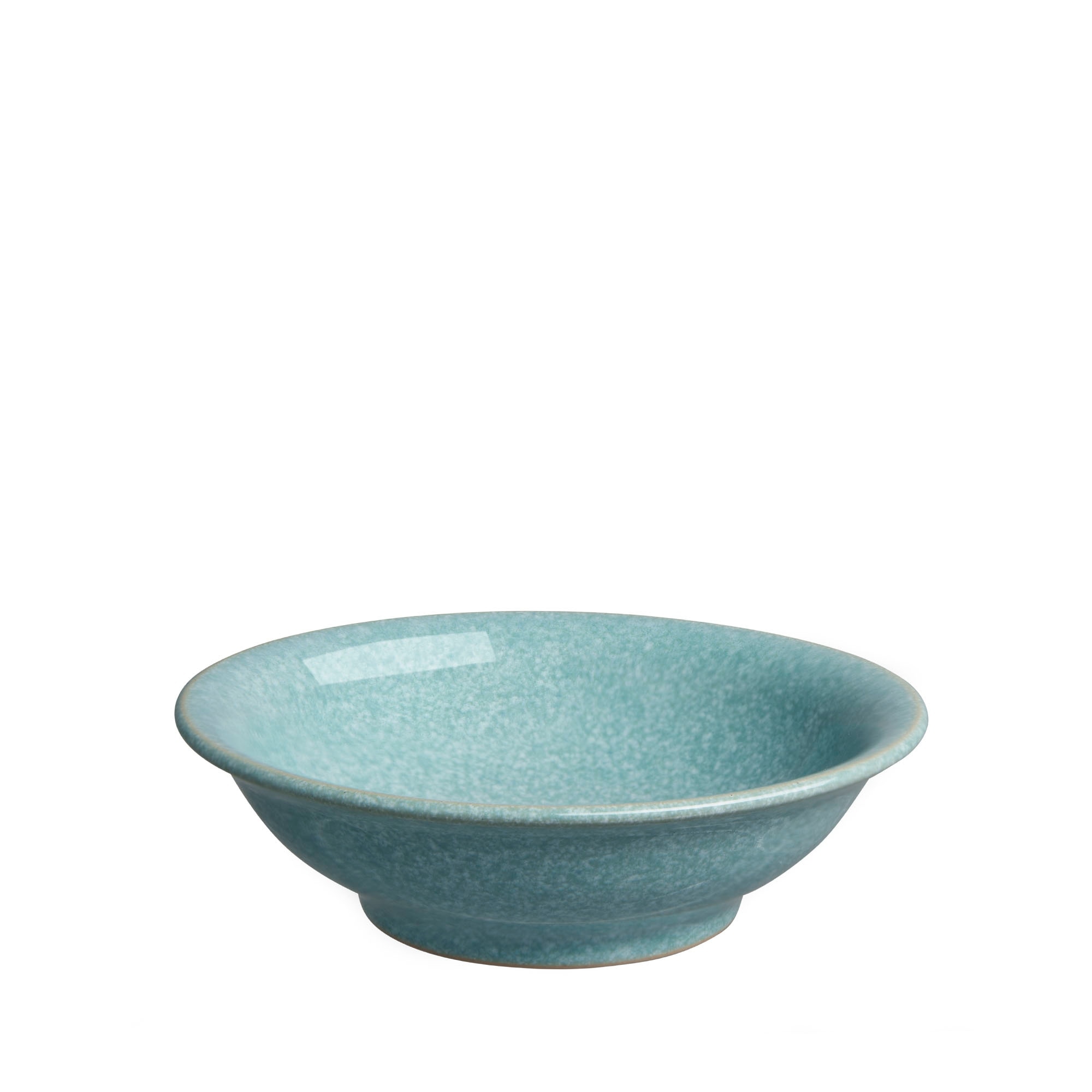 Product photograph of Elements Green Small Shallow Bowl Near Perfect from Denby Retail Ltd