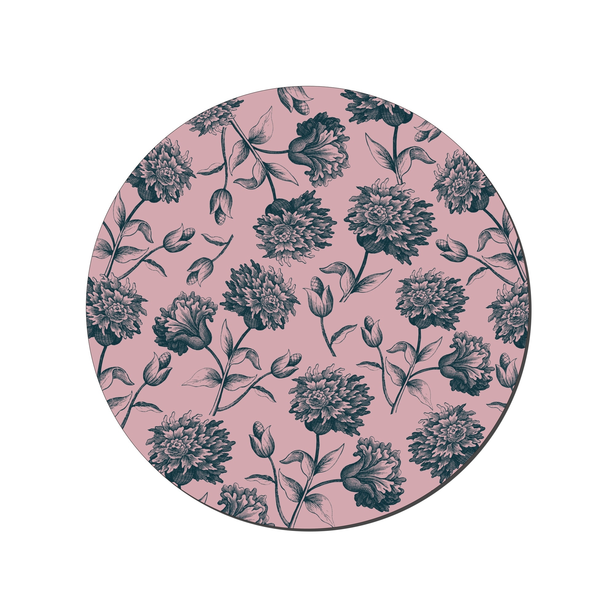 Denby Rose Engraved Floral Round Set Of 6 Placemats