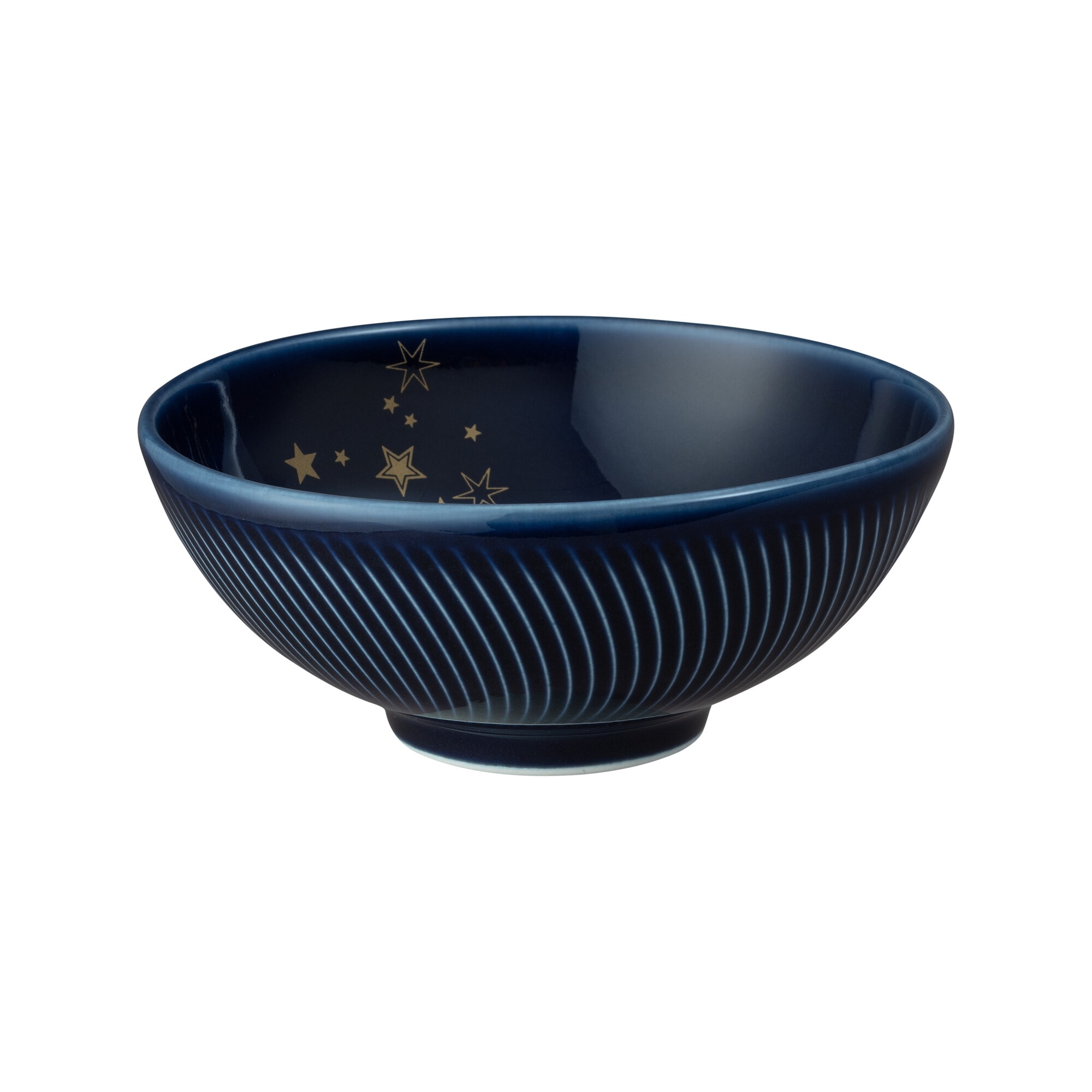 Product photograph of Porcelain Arc Blue Stars Small Bowl from Denby Retail Ltd