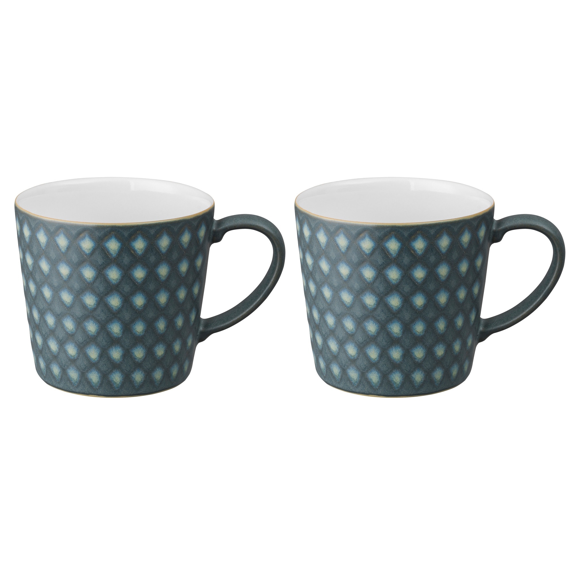 Product photograph of Impression Charcoal Blue Set Of 2 Diamond Large Mug from Denby Retail Ltd