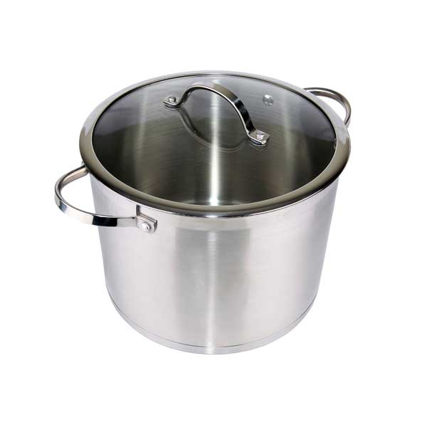 Product photograph of D200 Stainless Steel 18 10 Stockpot W Lid D26cm from Denby Retail Ltd
