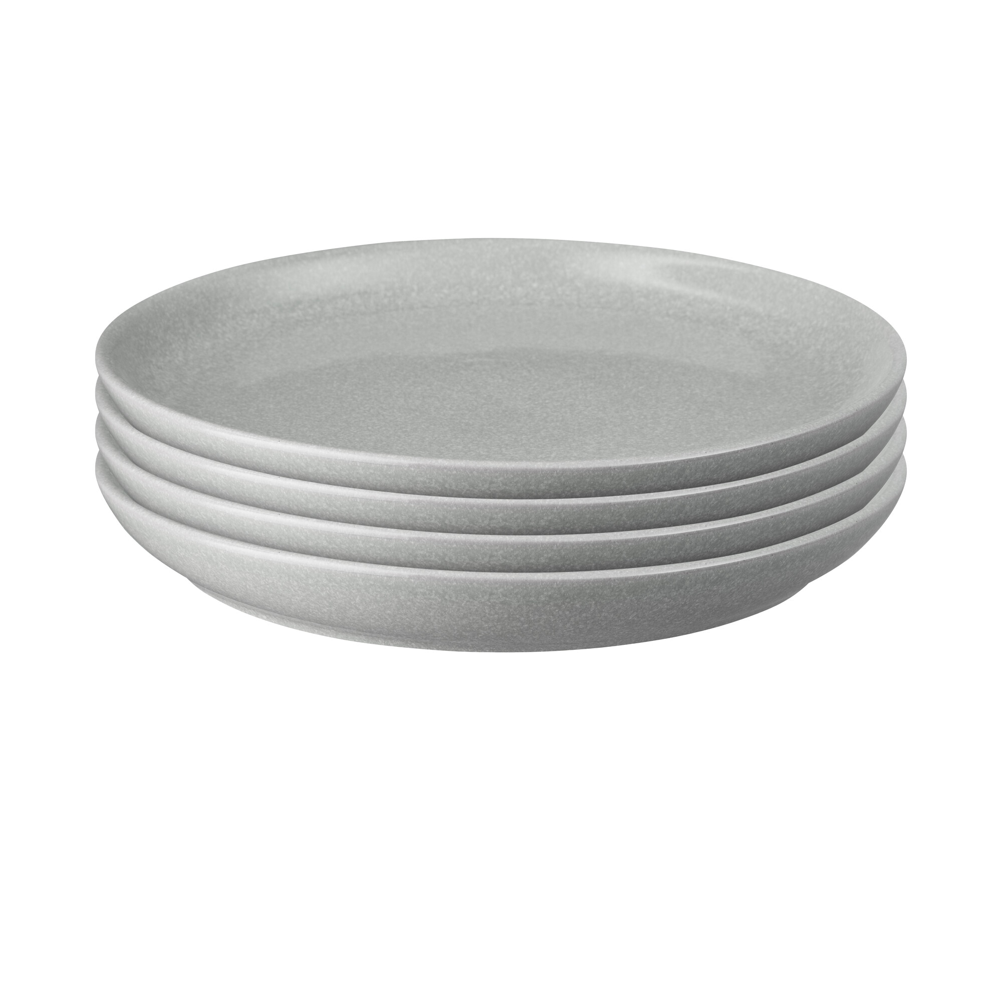 Product photograph of Elements Light Grey Set Of 4 Medium Coupe Plates from Denby Retail Ltd