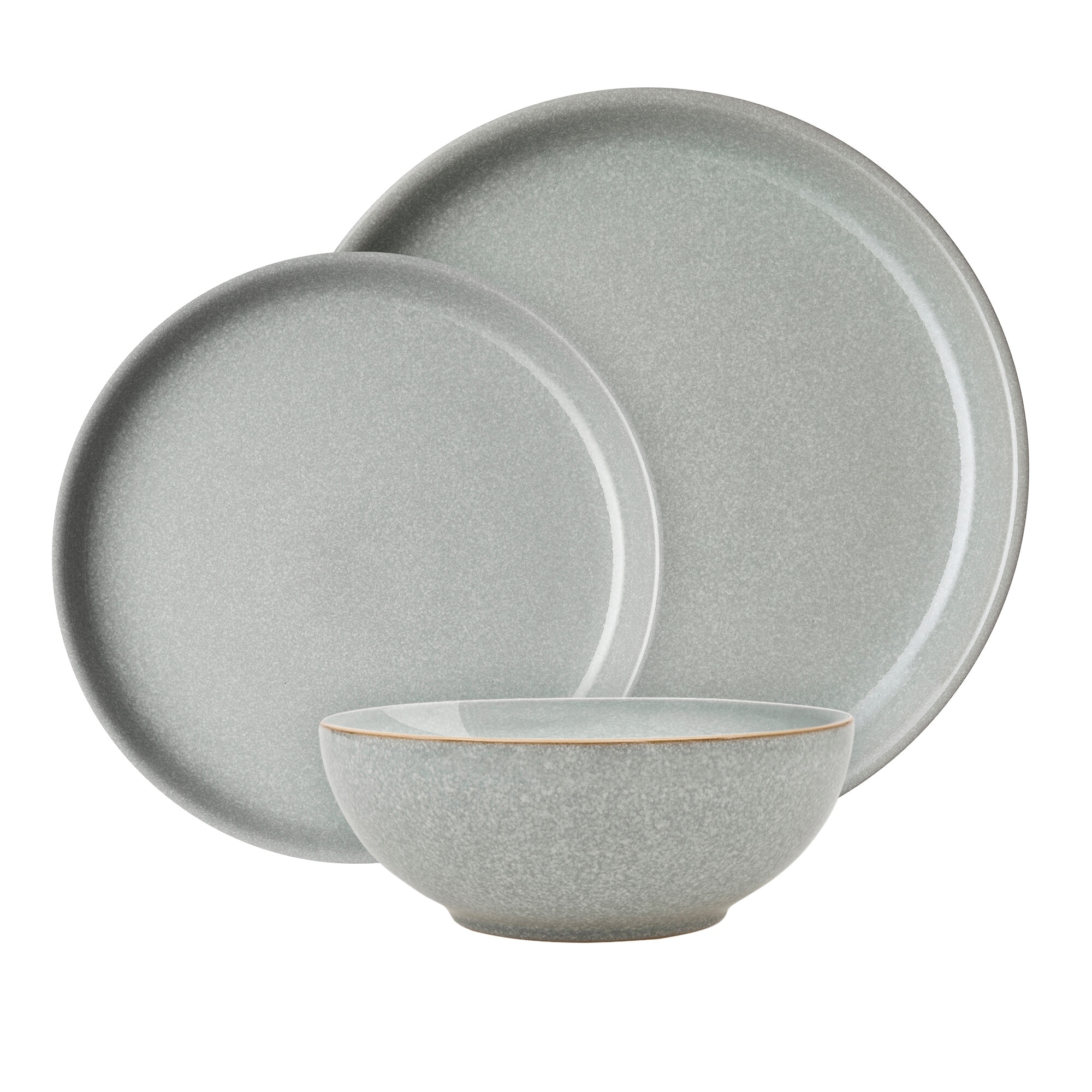 Product photograph of Elements Light Grey Coupe 12 Piece Tableware Set from Denby Retail Ltd