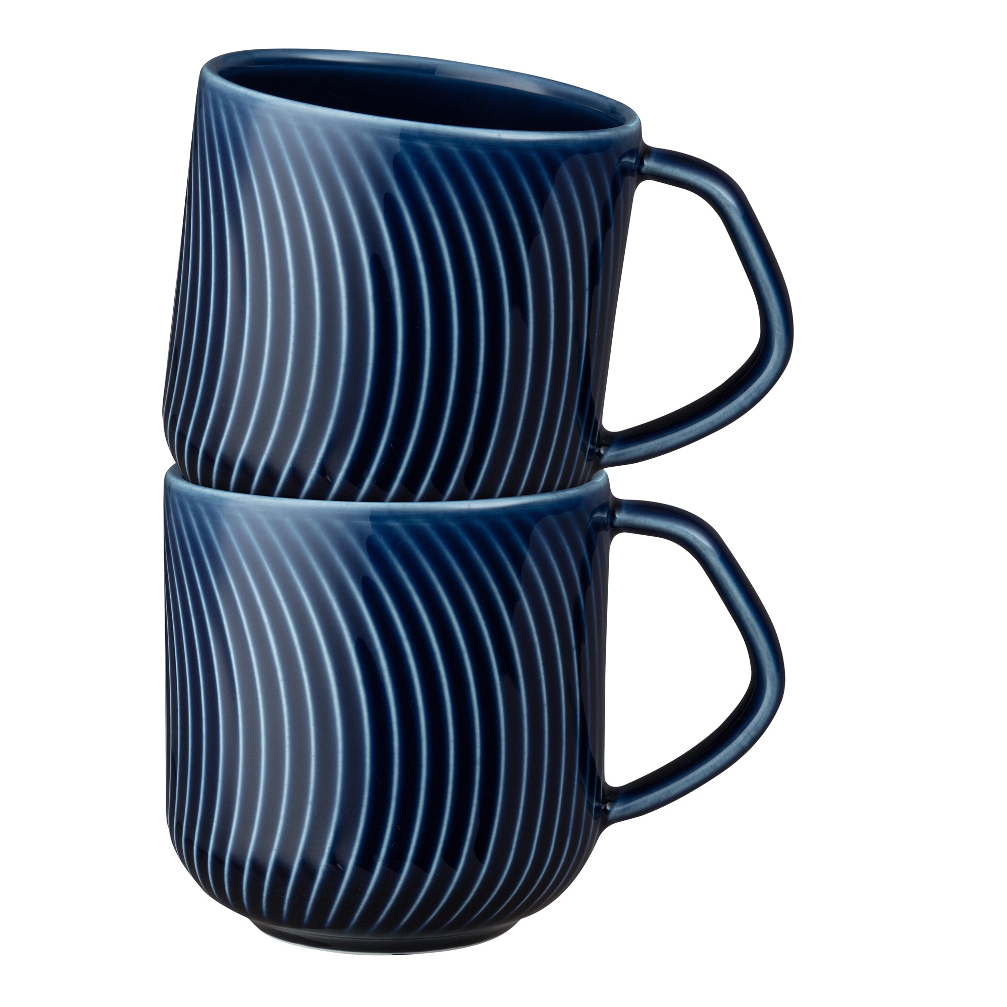 Product photograph of Porcelain Arc Blue Set Of 2 Large Mugs from Denby Retail Ltd