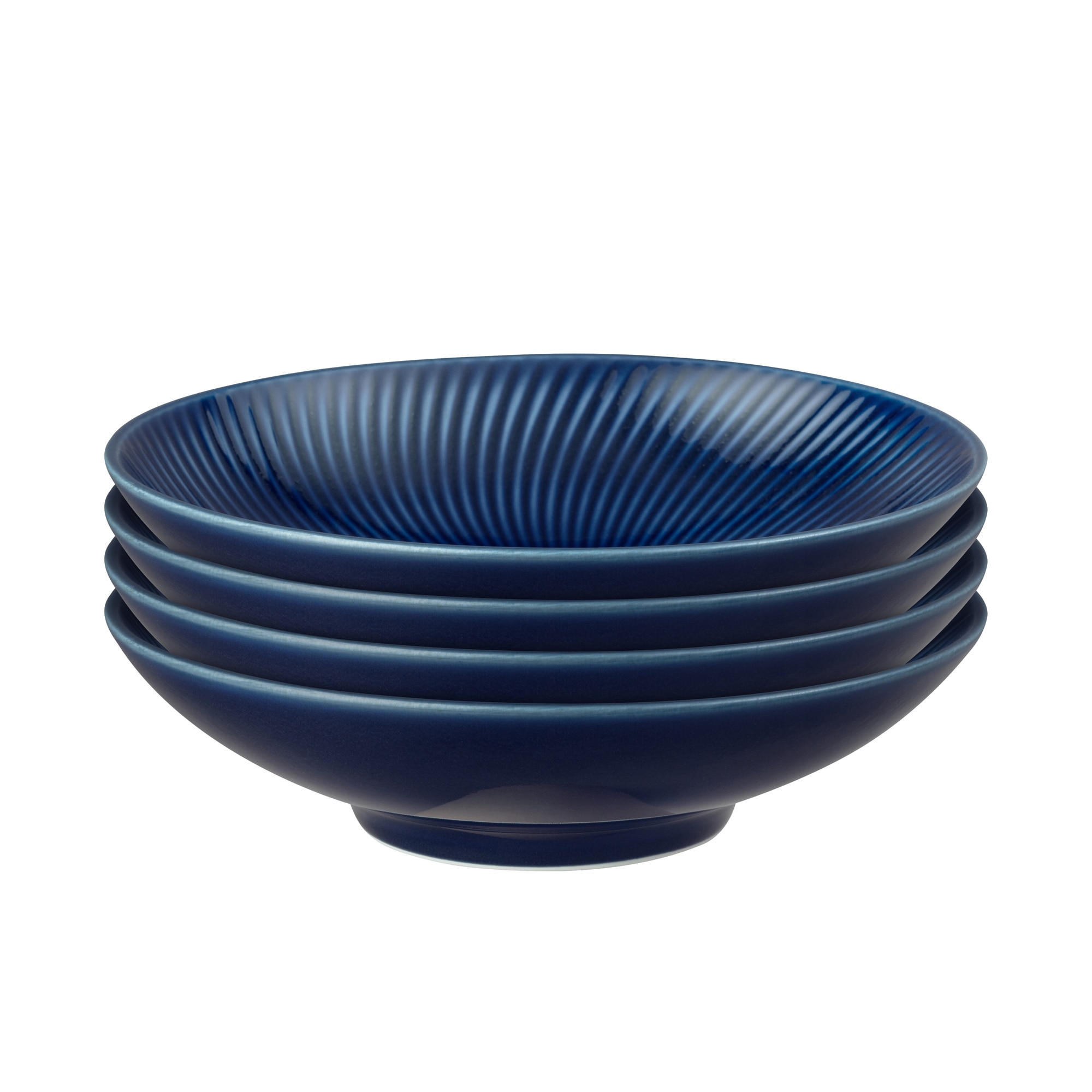 Product photograph of Porcelain Arc Blue Set Of 4 Pasta Bowls from Denby Retail Ltd
