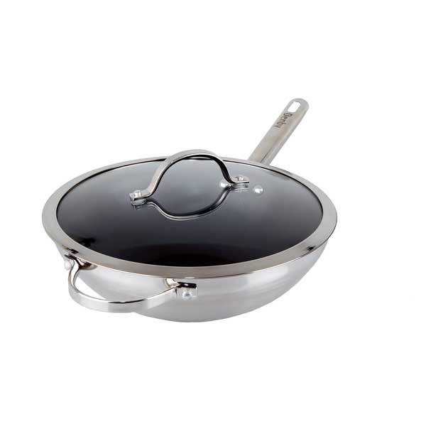 Product photograph of D200 Stainless Steel Wok With Lid from Denby Retail Ltd