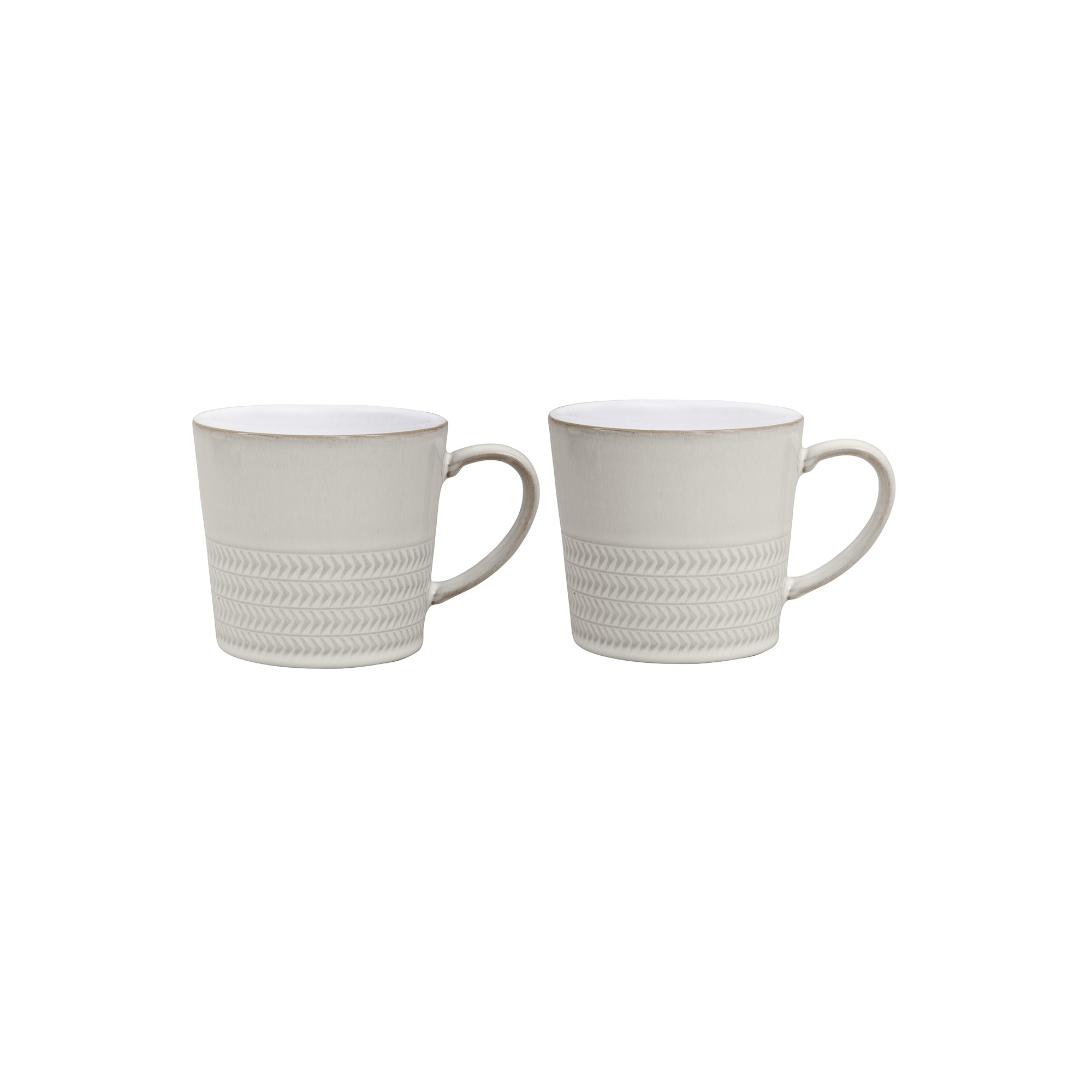 Product photograph of Natural Canvas 2 Textured Mugs Set from Denby Retail Ltd