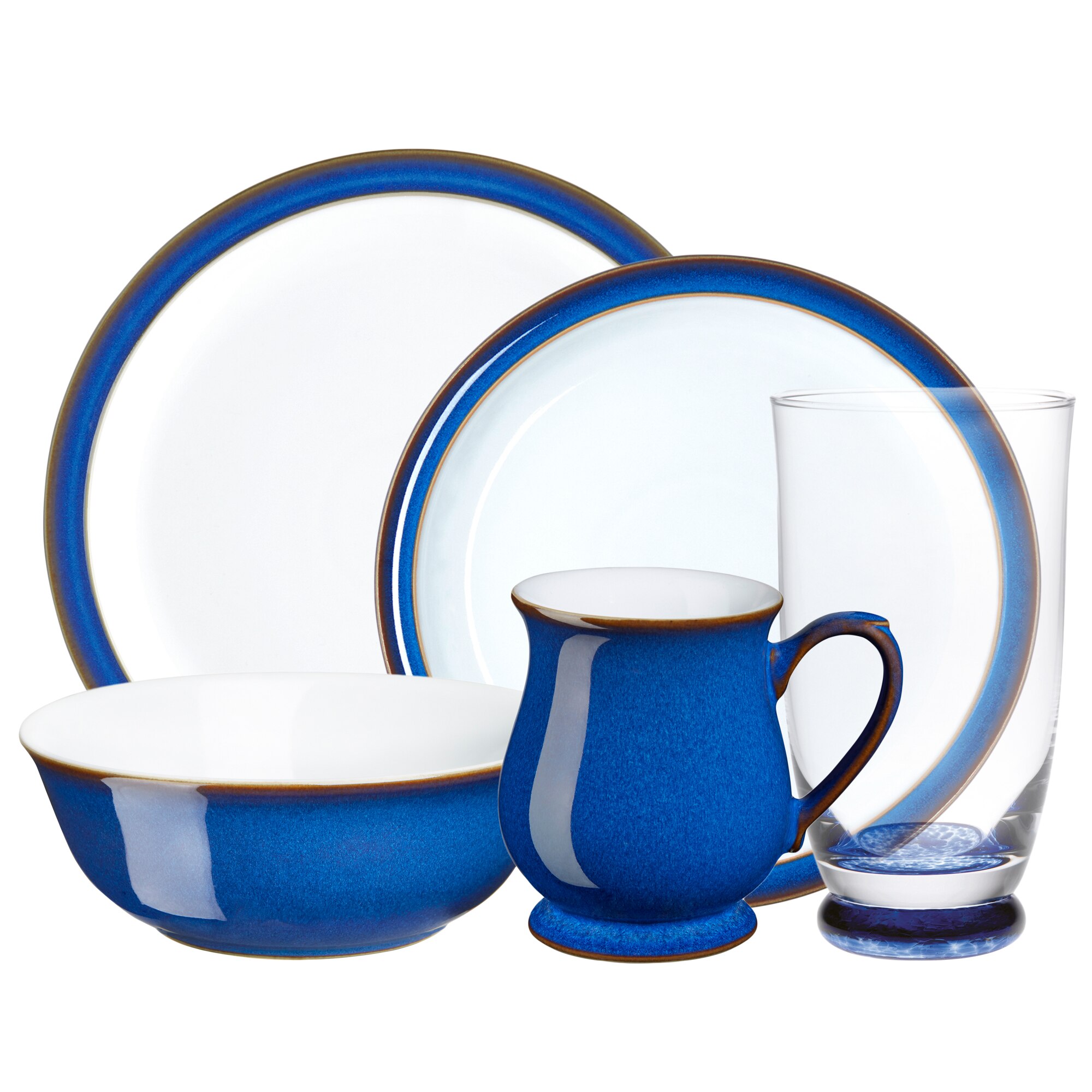 gres Denby Halo 2 Plates Imperial Blue Coupe 