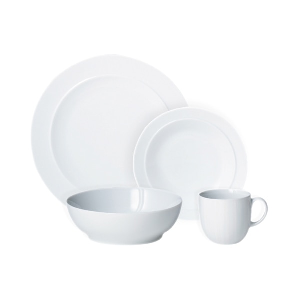 Product photograph of Denby White 4 Piece Dinner Set from Denby Retail Ltd