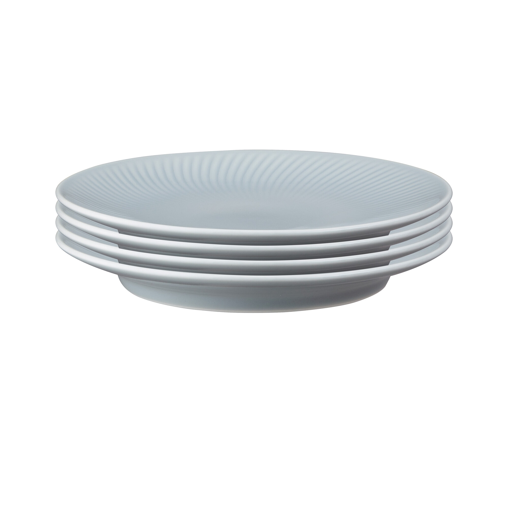 Product photograph of Porcelain Arc Grey Set Of 4 Medium Plates from Denby Retail Ltd