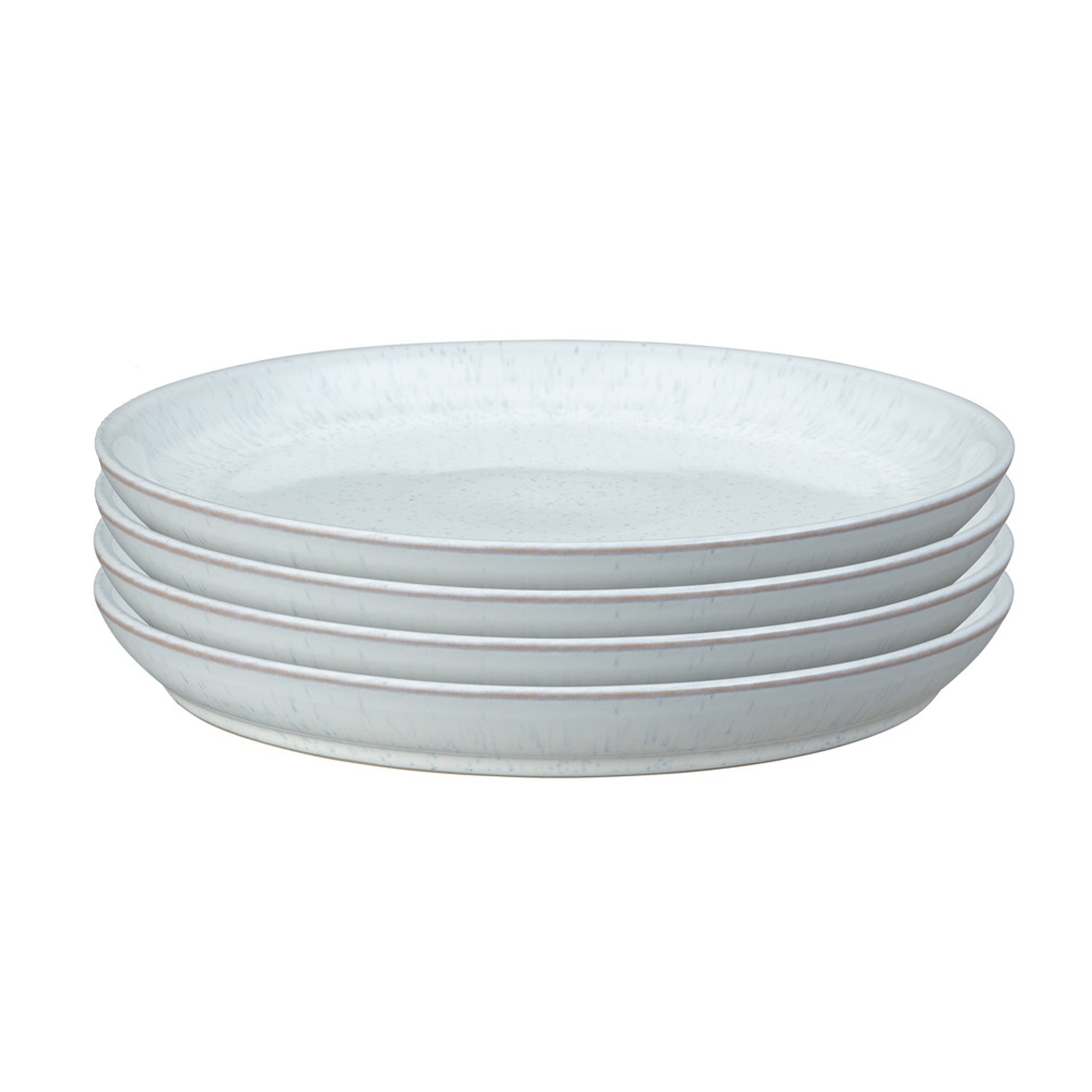Product photograph of White Speckle Set Of 4 Coupe Dinner Plates from Denby Retail Ltd