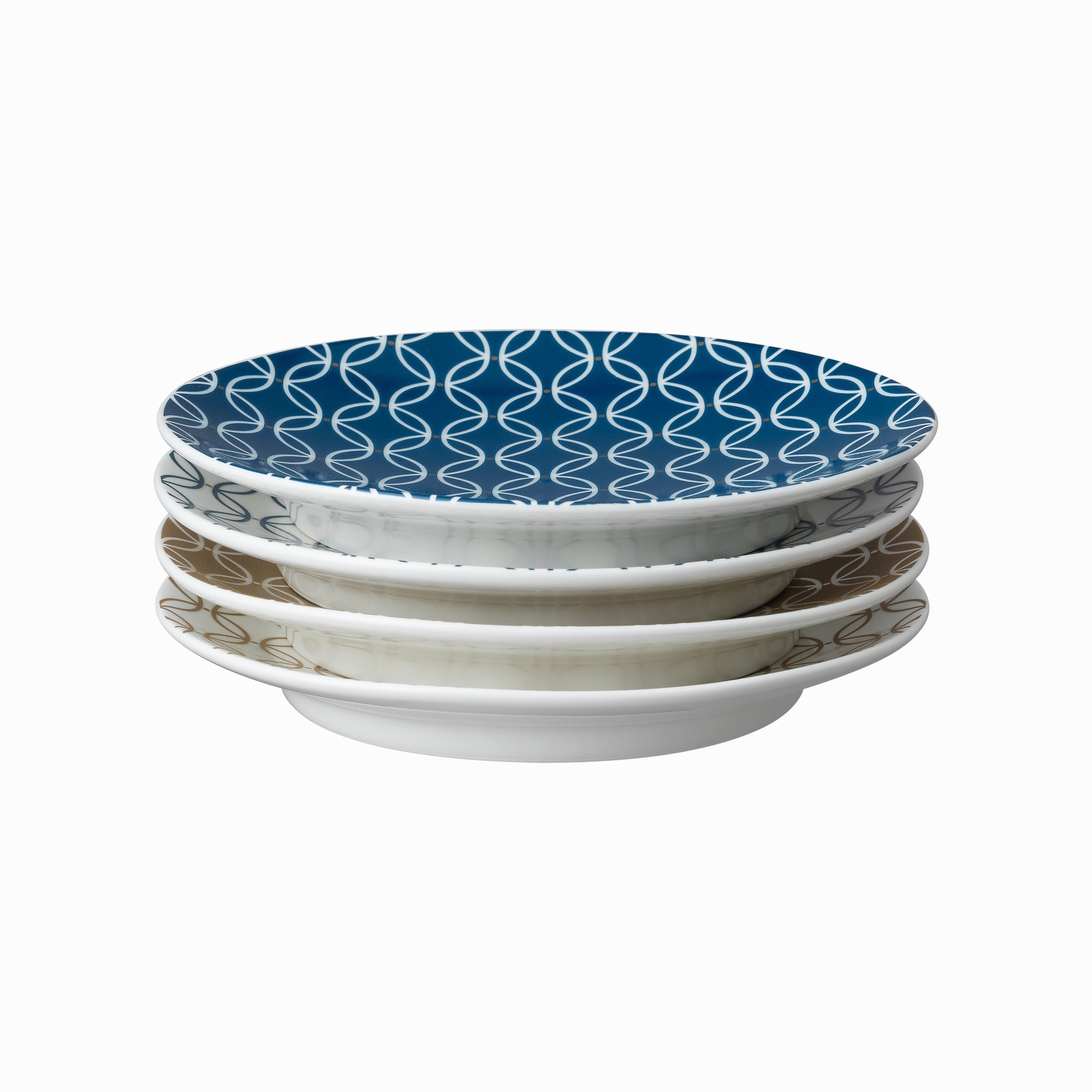 Product photograph of Porcelain Modern Deco Set Of 4 Small Plates from Denby Retail Ltd
