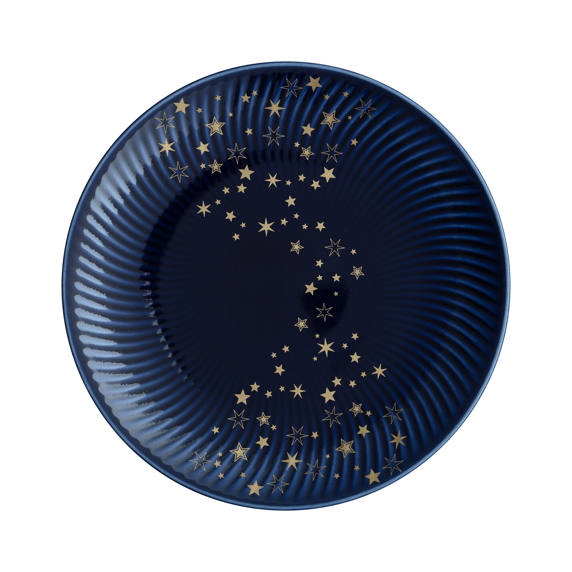 Product photograph of Porcelain Arc Blue Stars Medium Plate from Denby Retail Ltd