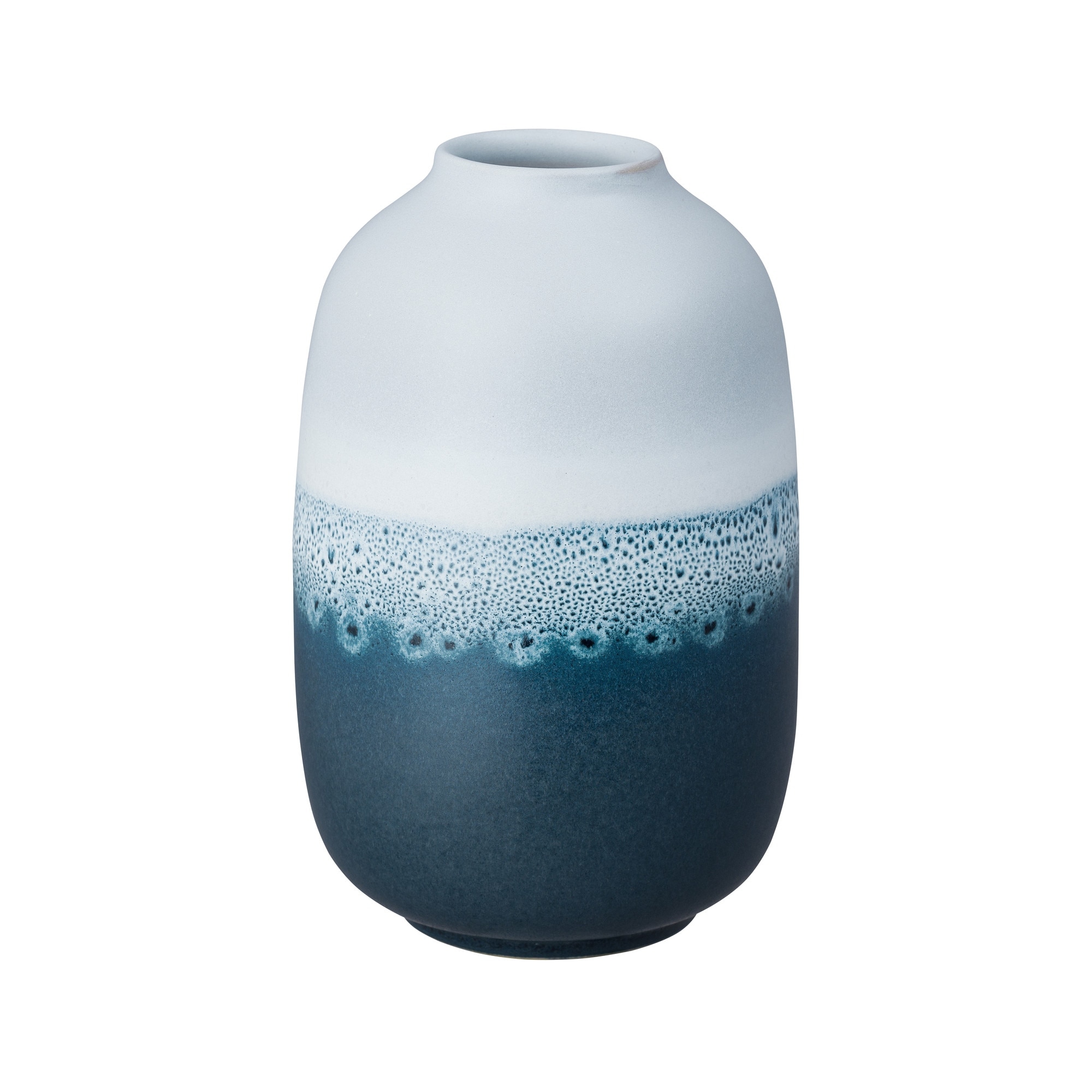 Product photograph of Mineral Blue Small Barrel Vase from Denby Retail Ltd