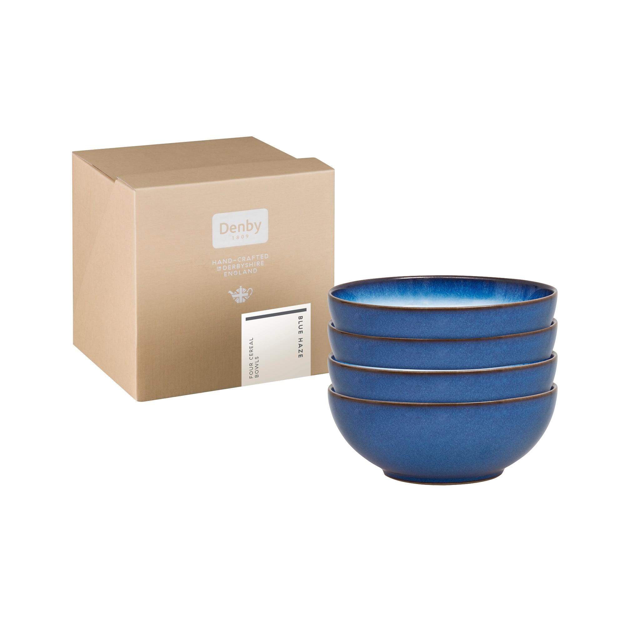 Product photograph of Blue Haze 4 Piece Coupe Cereal Bowl Set from Denby Retail Ltd