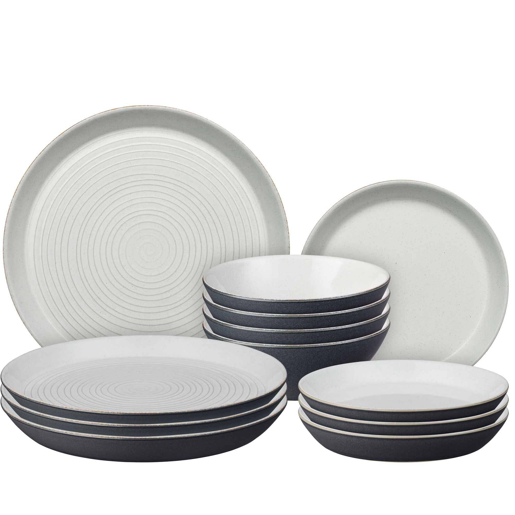 Product photograph of Impression Charcoal Blue 12 Piece Tableware Set from Denby Retail Ltd