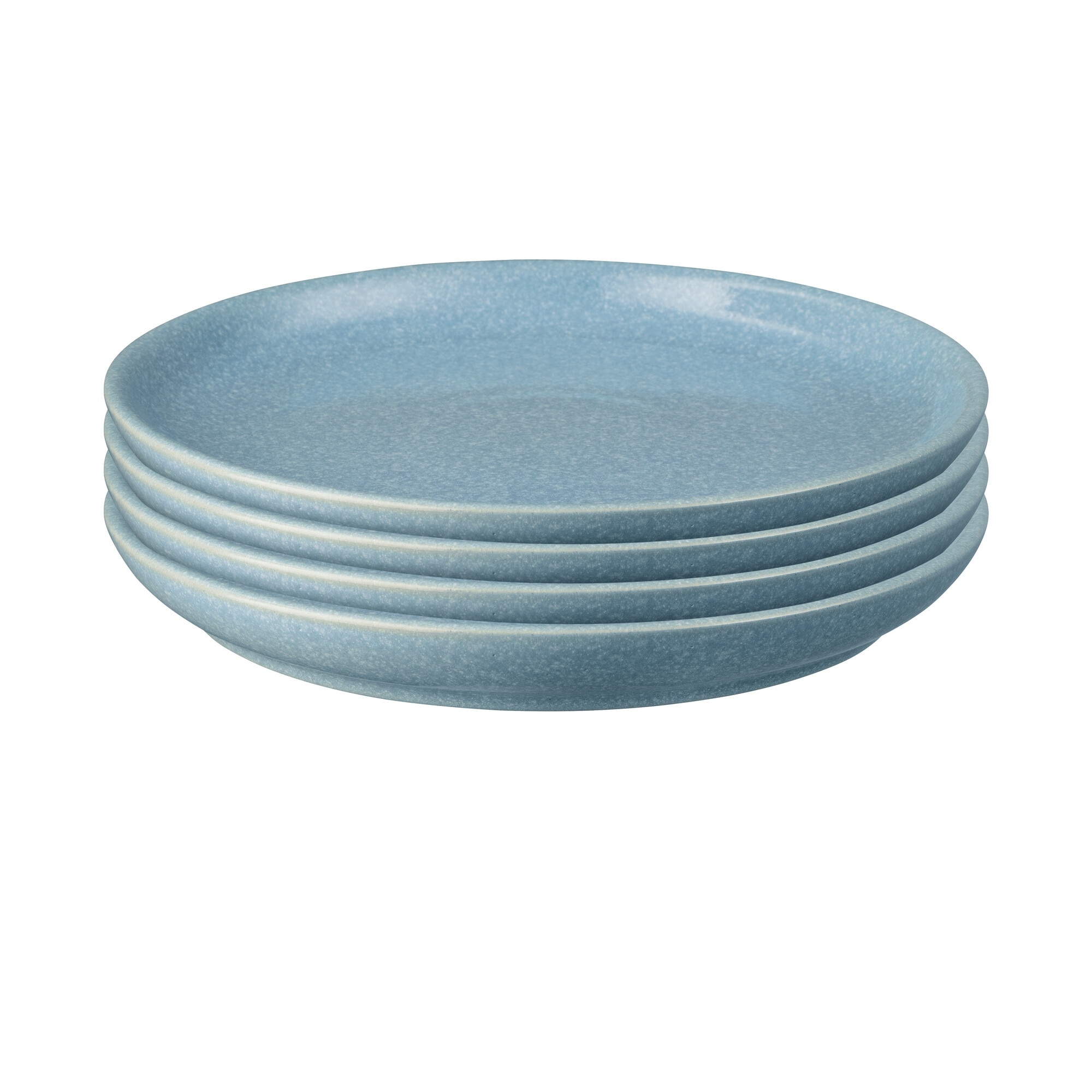 Product photograph of Elements Blue Set Of 4 Medium Coupe Plate from Denby Retail Ltd