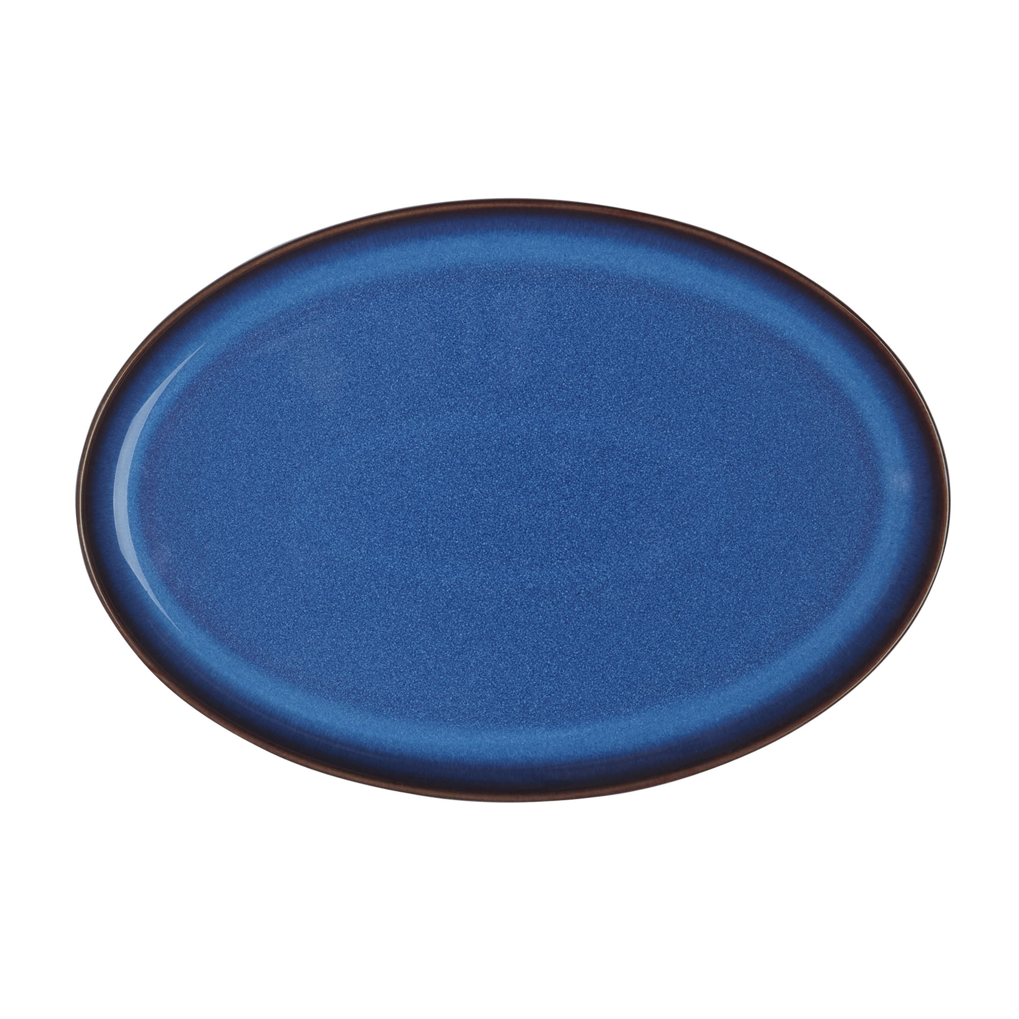 Product photograph of Imperial Blue Medium Oval Tray from Denby Retail Ltd
