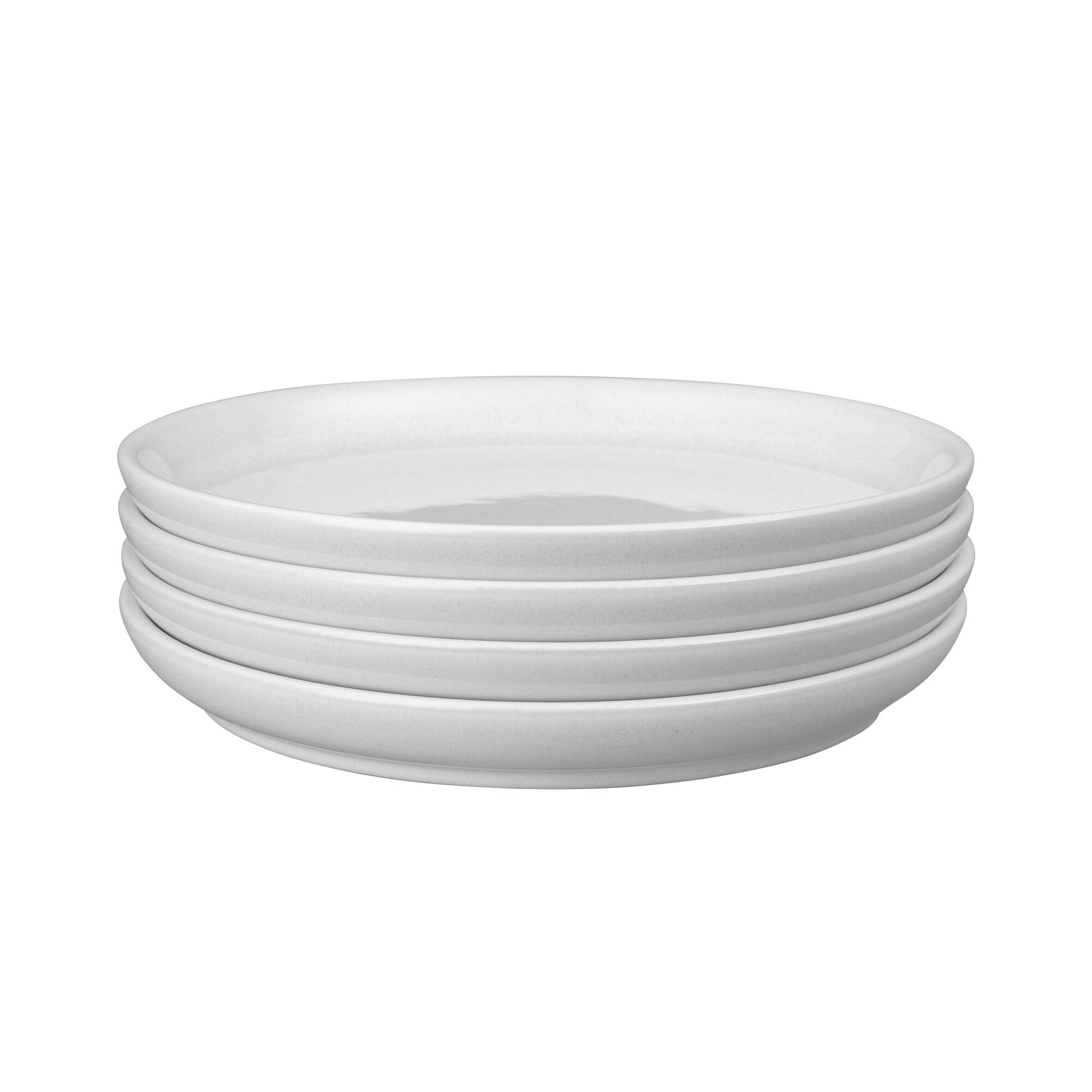 Product photograph of Elements Stone White Set Of 4 Medium Coupe Plates from Denby Retail Ltd