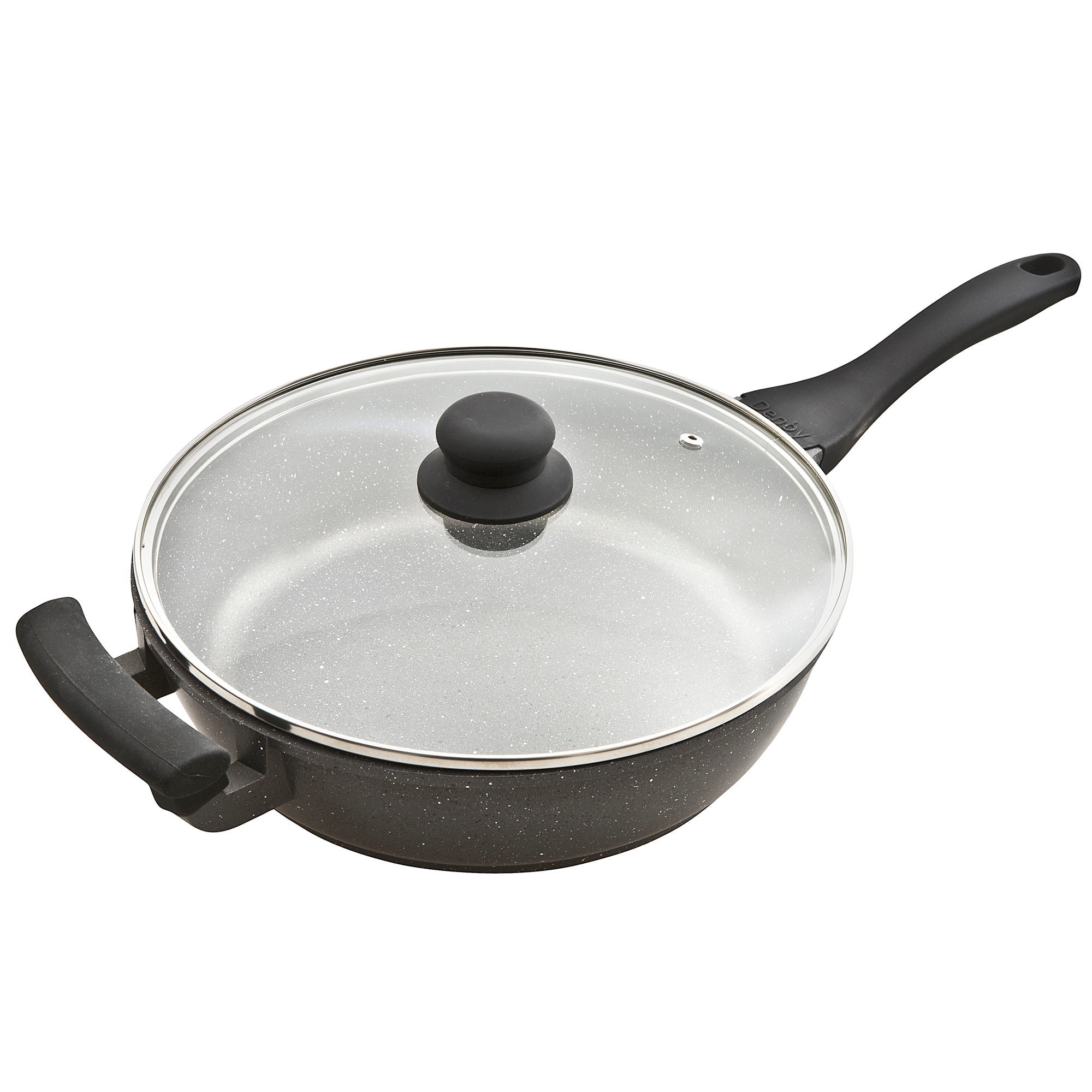 Product photograph of Granite Effect Cast Aluminium 28cm Saute Pan With Lid from Denby Retail Ltd