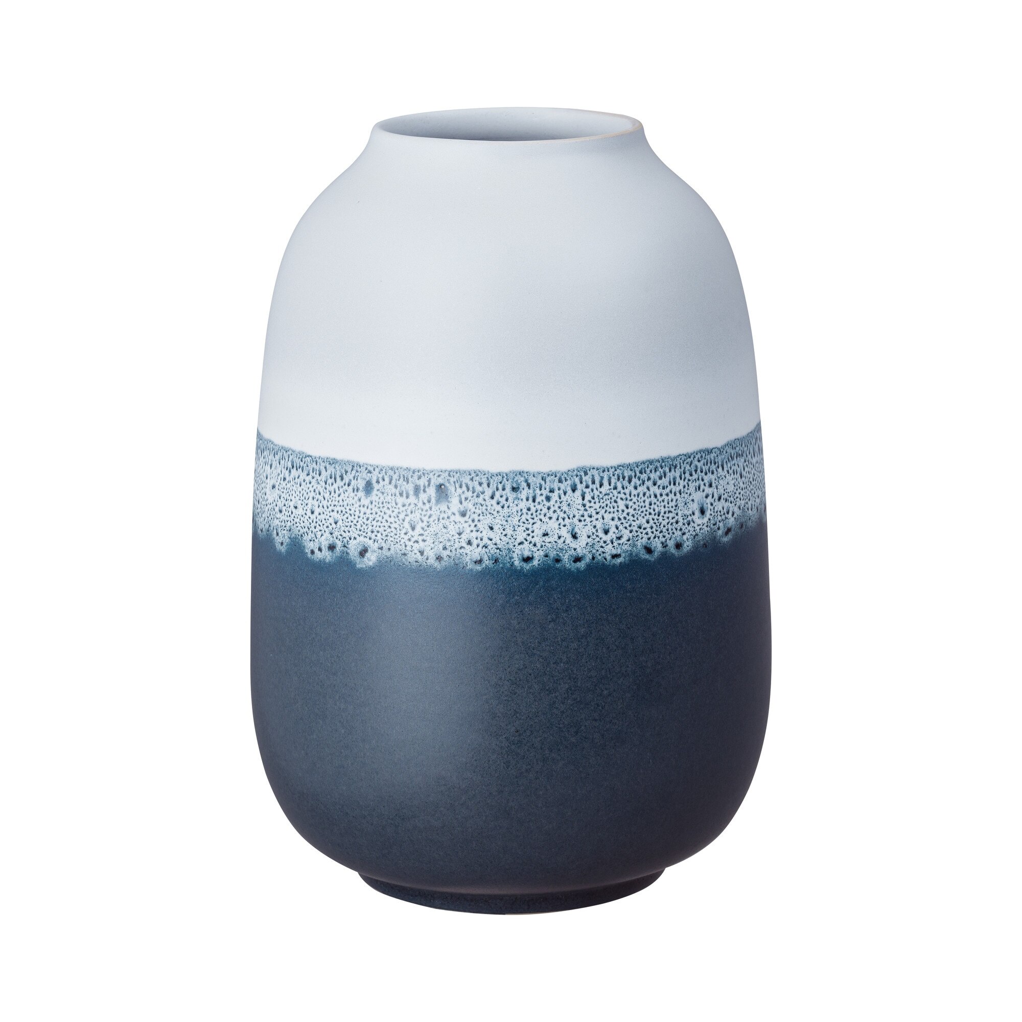 Product photograph of Mineral Blue Large Barrel Vase from Denby Retail Ltd