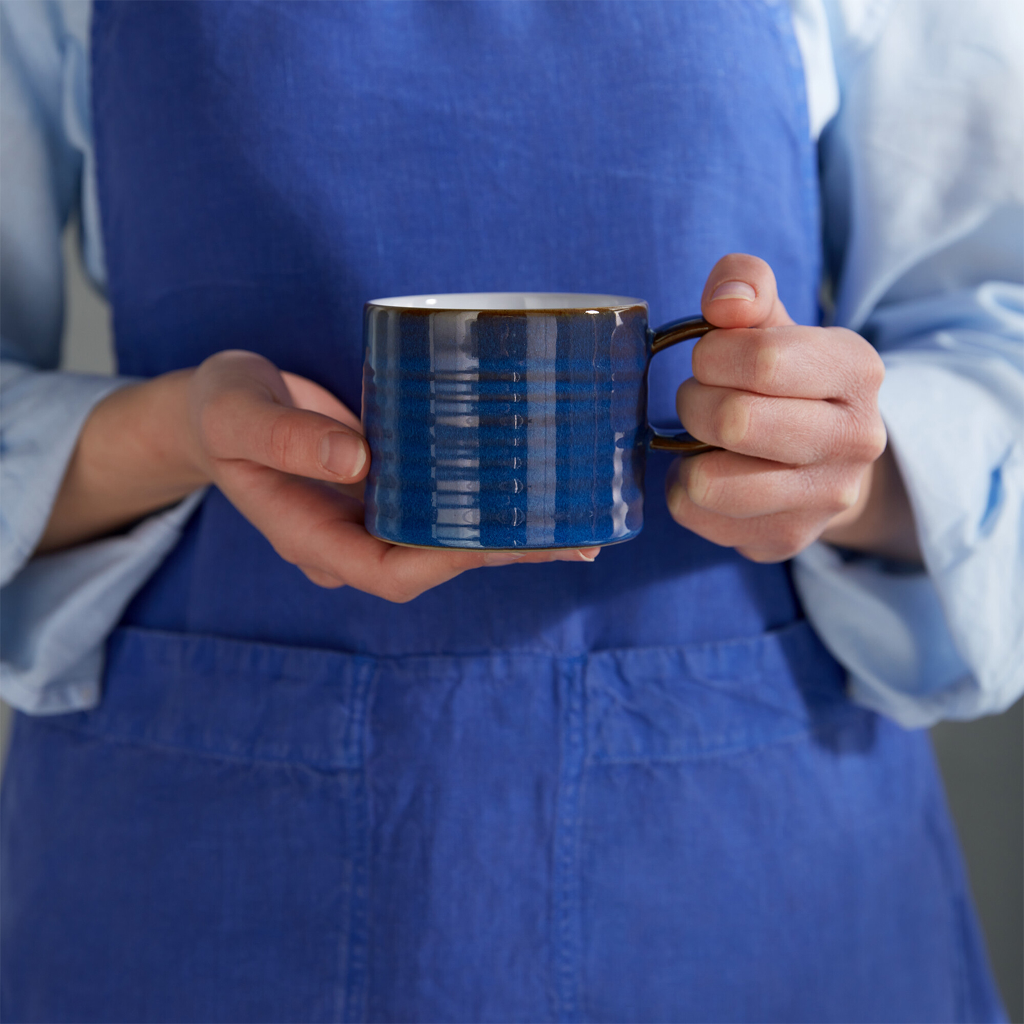 Imperial Blue Small Ridged Mug